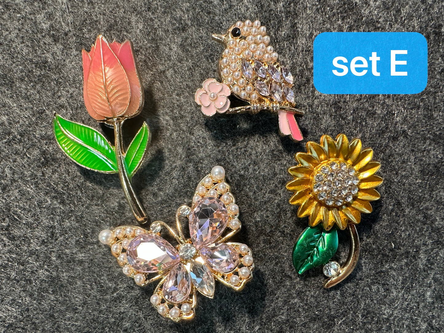 Fancy Metal GEM Rhinestone Flowers Bird Butterfly Cactus Pineapple Owl Spider Elephant and more Shoes Charms for DIY Unique Special Shoes
