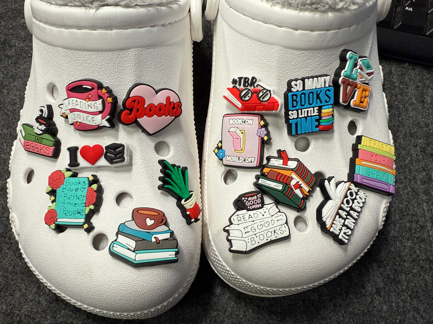 Book Lover Read book Reading Life Book Club TBR To Be Read Shelfie and more shoe charms