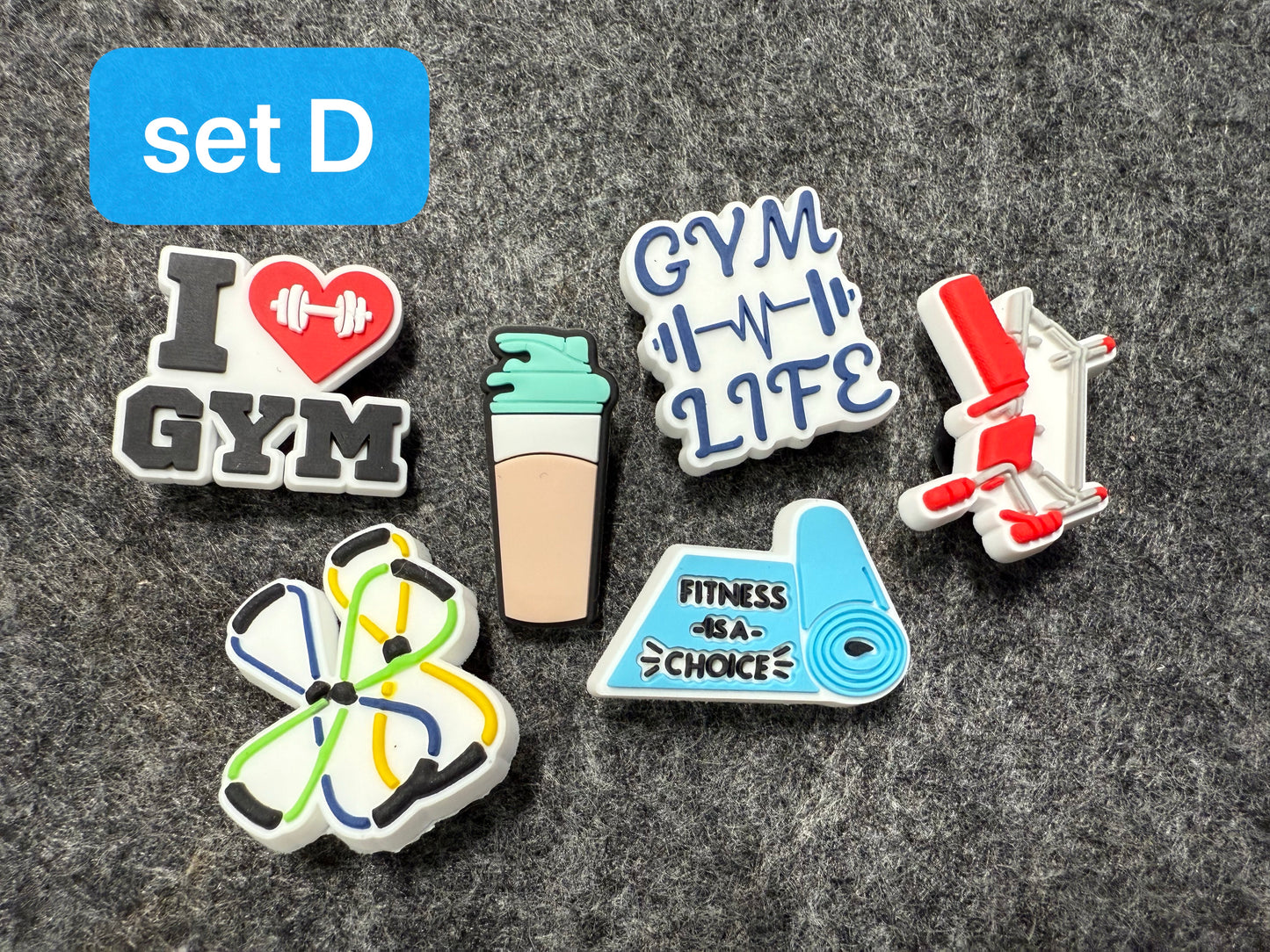 Gym Workout Exercise Fitness theme shoe charms