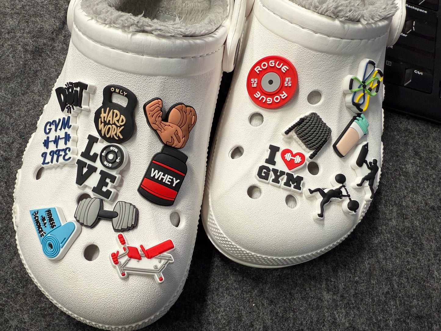 Gym Workout Exercise Fitness theme shoe charms