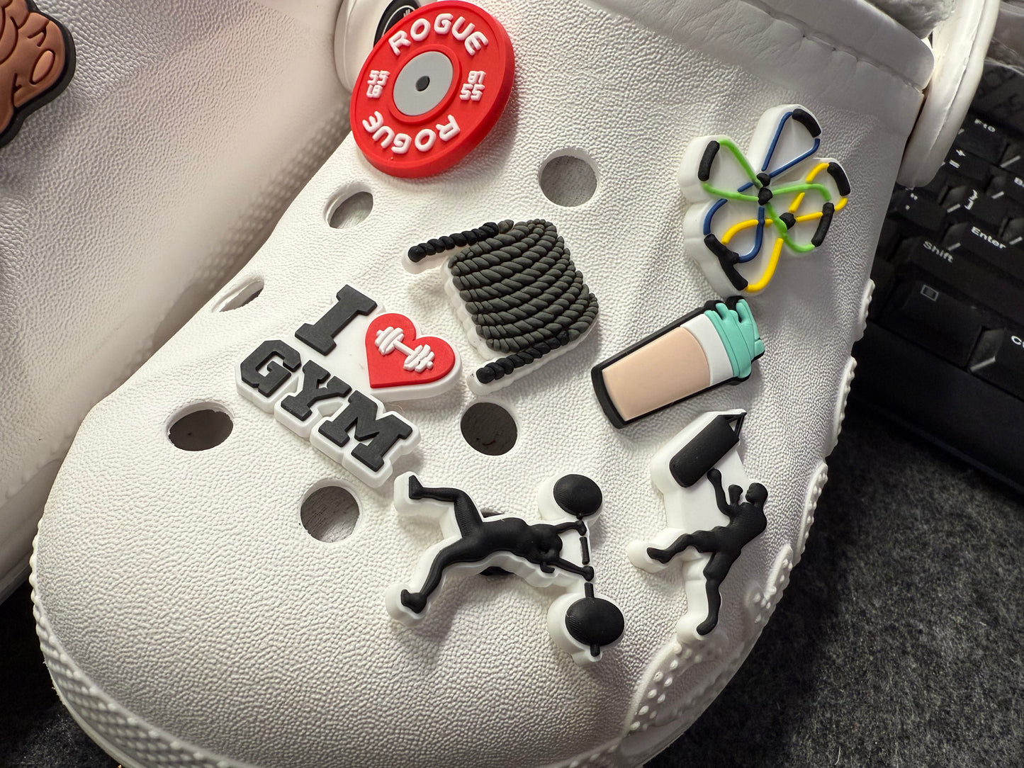 Gym Workout Exercise Fitness theme shoe charms