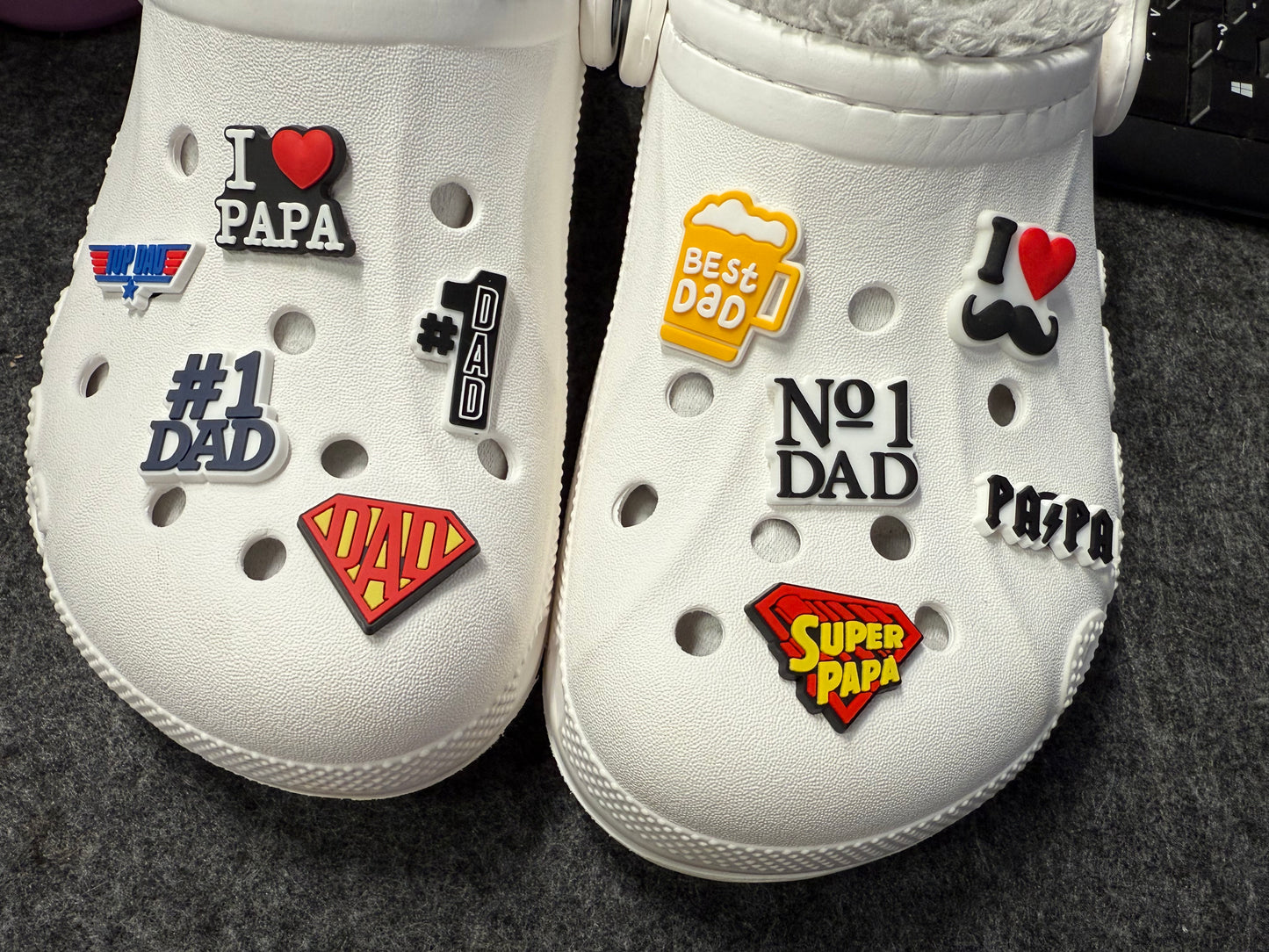 I love Dad PAPA Father's Day Gifts shoe charms