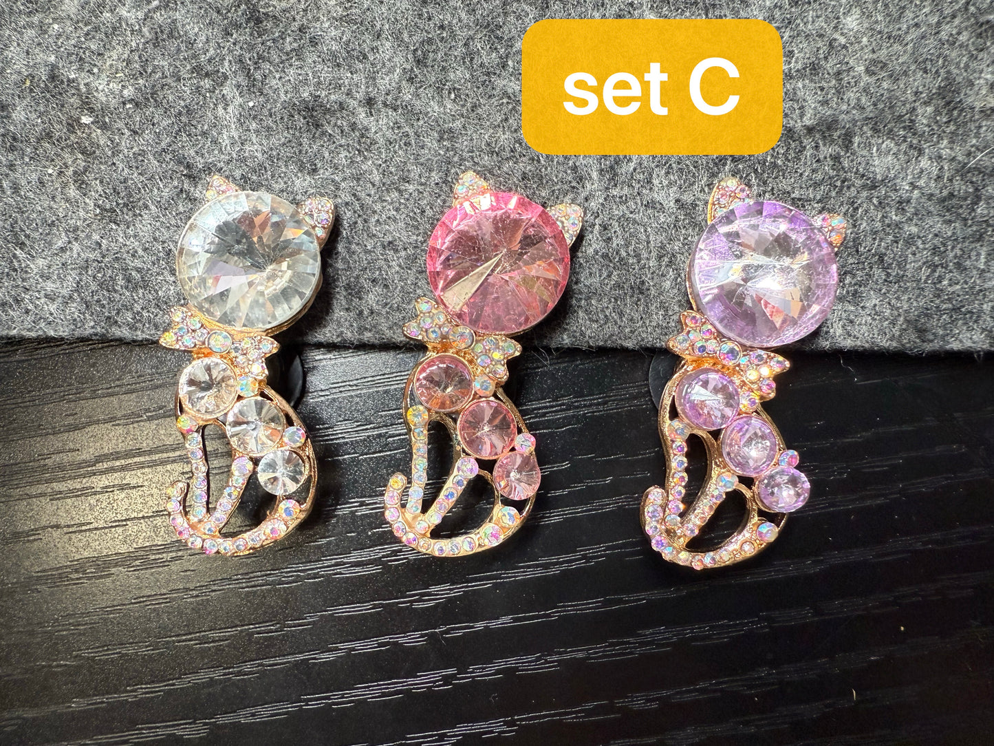 Fancy Metal GEM Rhinestone Flowers Cat Butterfly and more Shoes Charms for DIY Unique Special Shoes