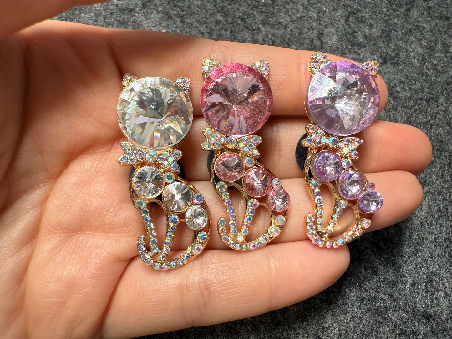 Fancy Metal GEM Rhinestone Flowers Cat Butterfly and more Shoes Charms for DIY Unique Special Shoes