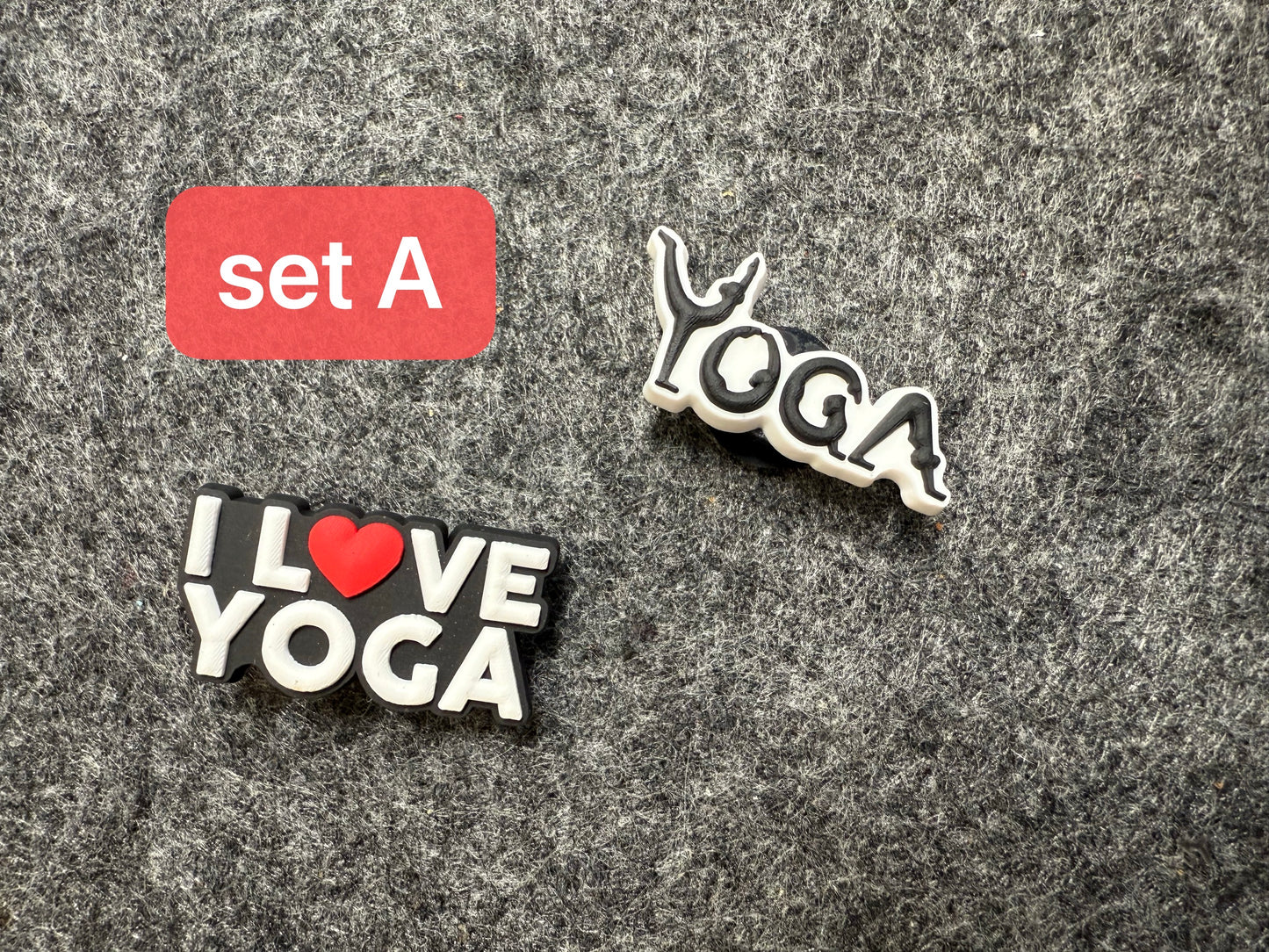 YOGA I love yoga Gym Work out Exercise theme shoe charms