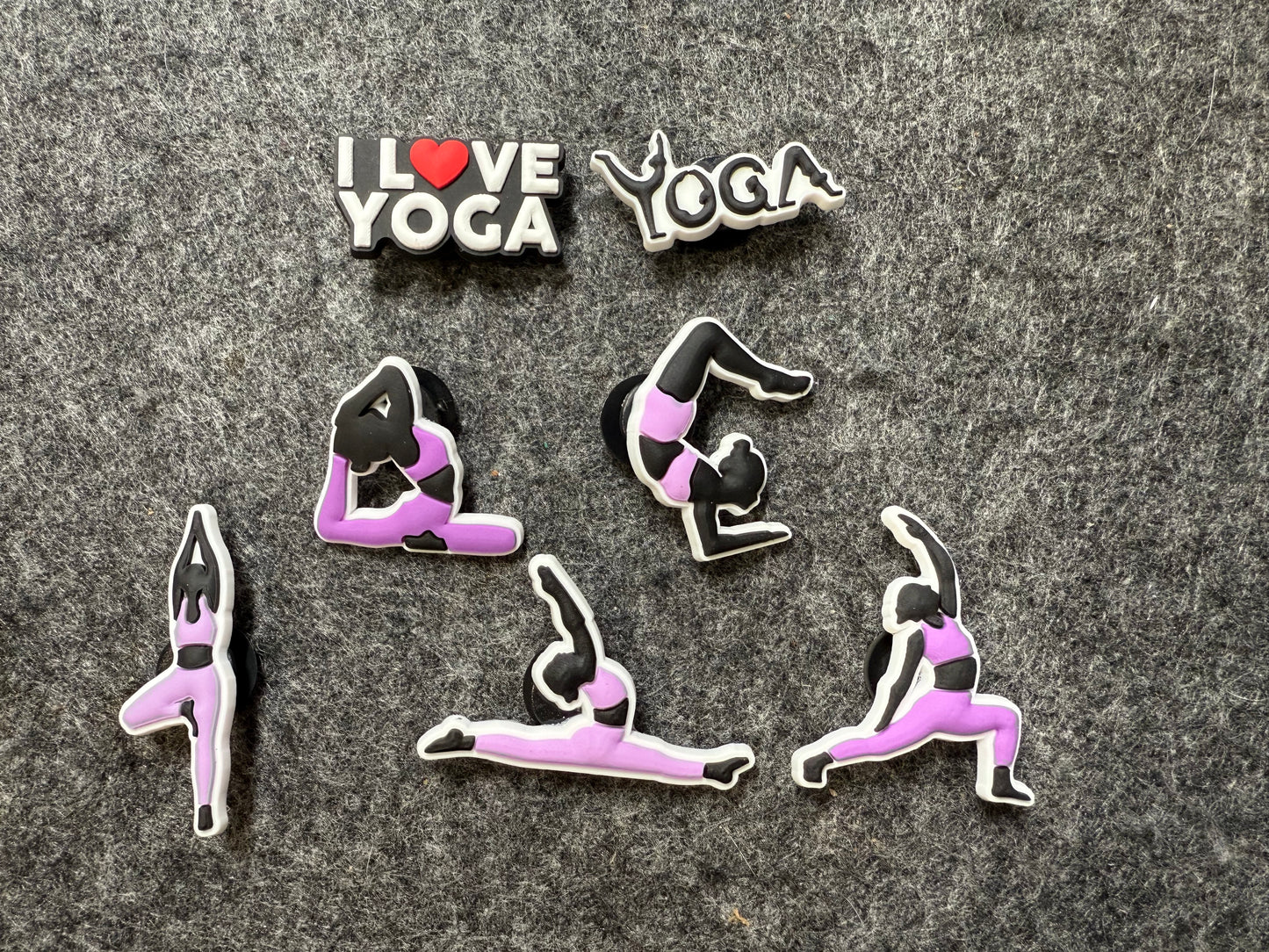 YOGA I love yoga Gym Work out Exercise theme shoe charms