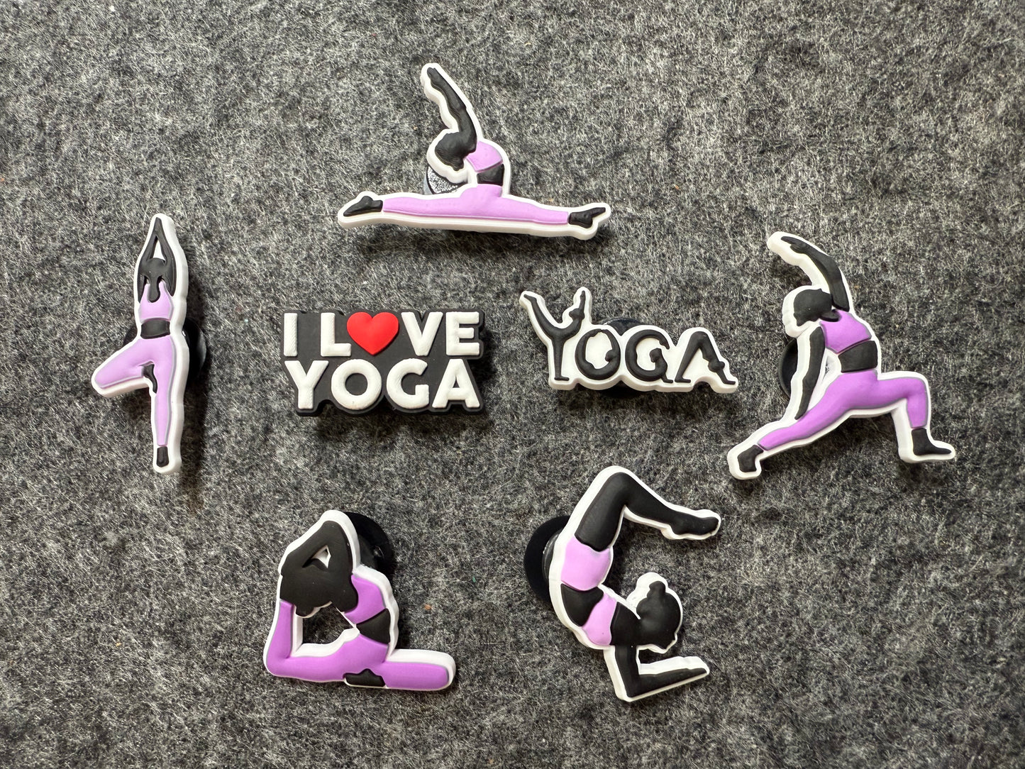 YOGA I love yoga Gym Work out Exercise theme shoe charms