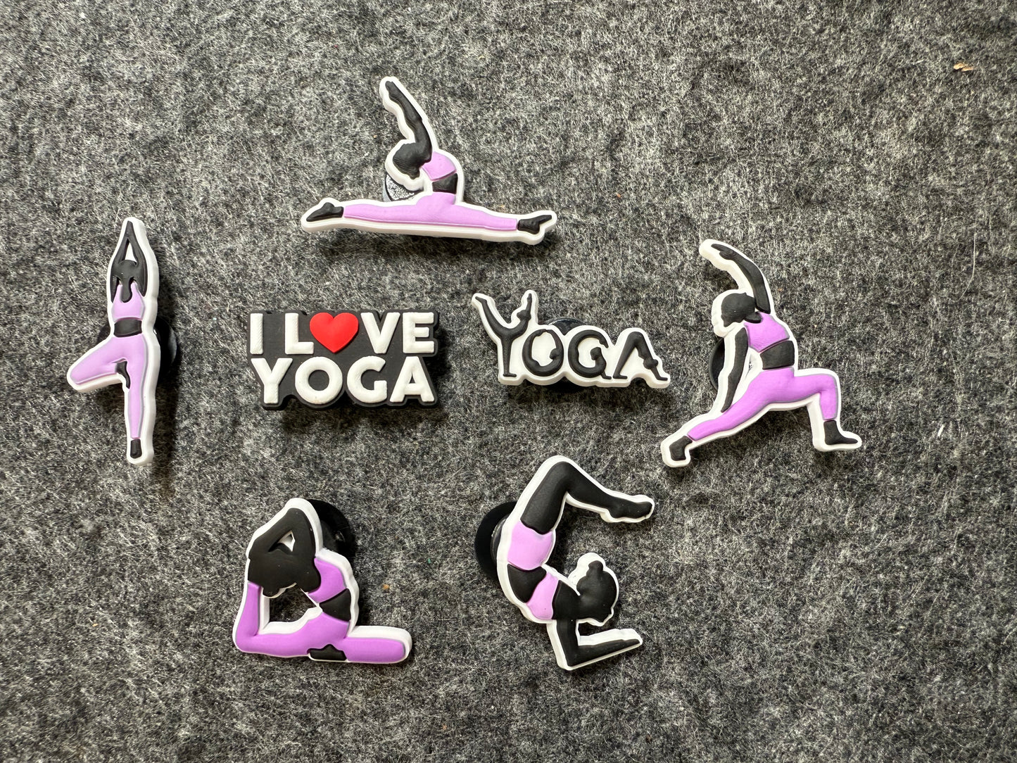 YOGA I love yoga Gym Work out Exercise theme shoe charms