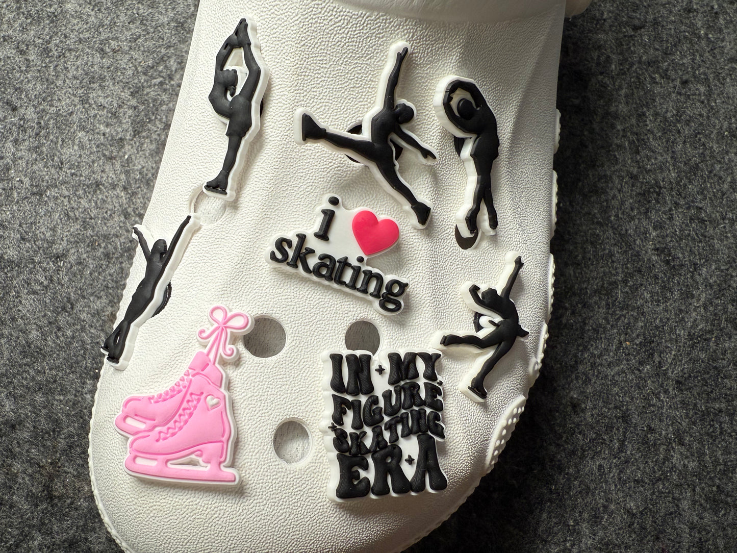 Skating I love Skating Ice Skating Exercise theme shoe charms