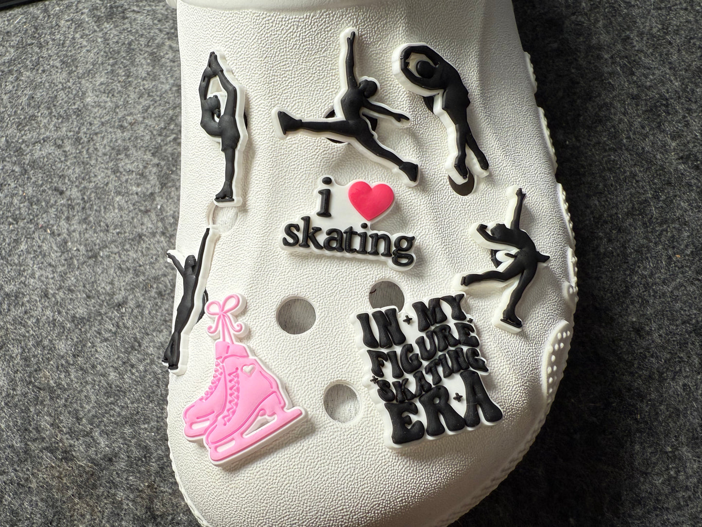 Skating I love Skating Ice Skating Exercise theme shoe charms