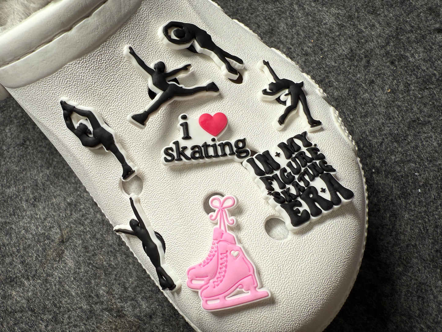 Skating I love Skating Ice Skating Exercise theme shoe charms