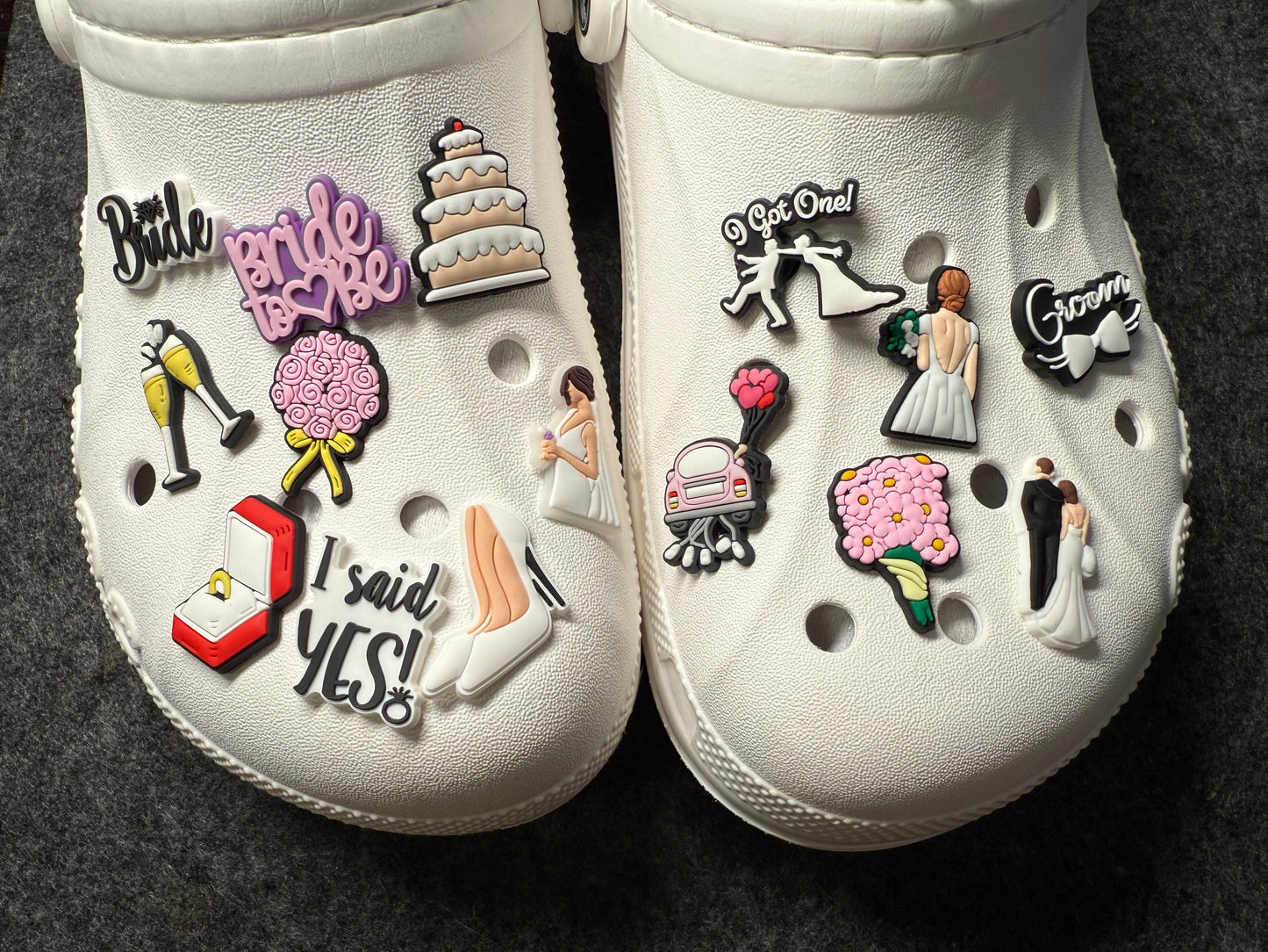 Wedding Bride and Groom Design Marriage Theme Shoe Charms Best Quality JuliesDecalDesign