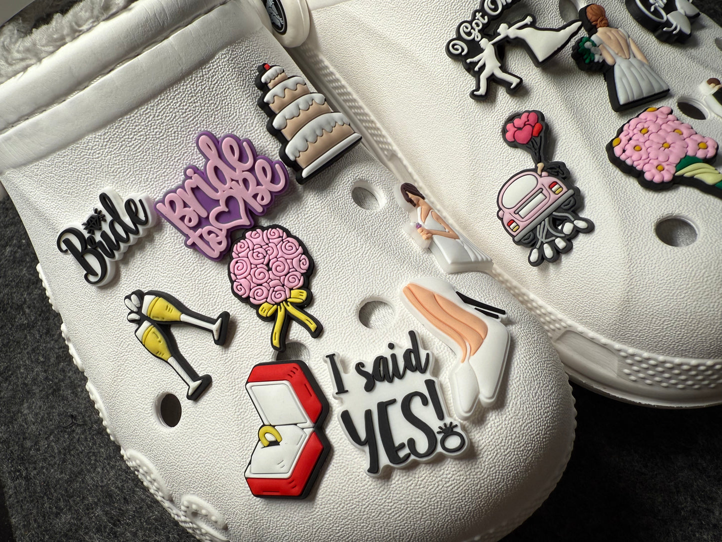 Wedding Bride and Groom Design Marriage Theme Shoe Charms Best Quality JuliesDecalDesign
