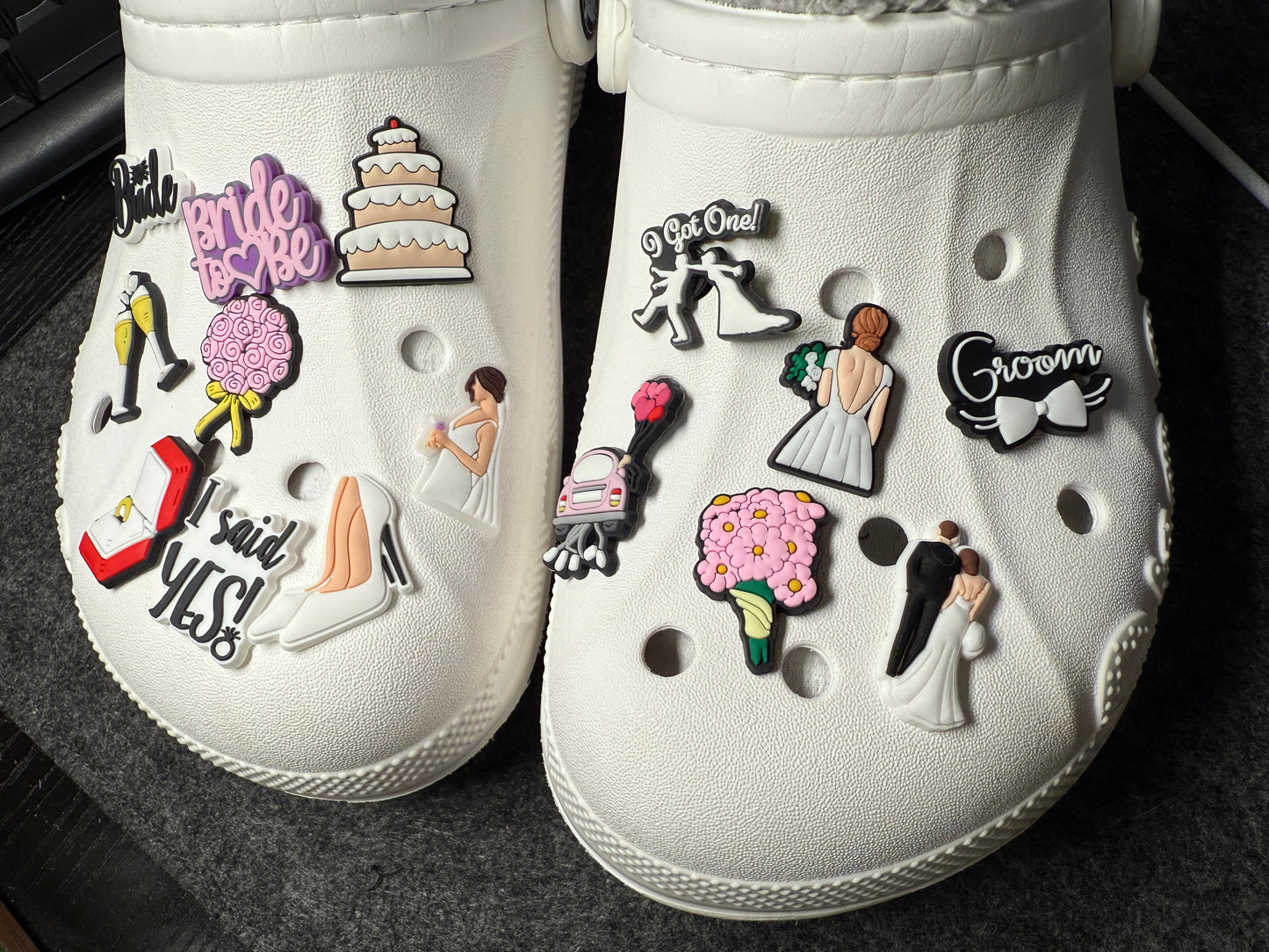 Wedding Bride and Groom Design Marriage Theme Shoe Charms Best Quality JuliesDecalDesign