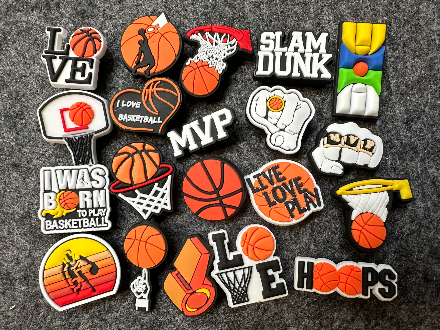 Basketball Sports Lover MVP Slam dunk Design Theme Shoe Charms