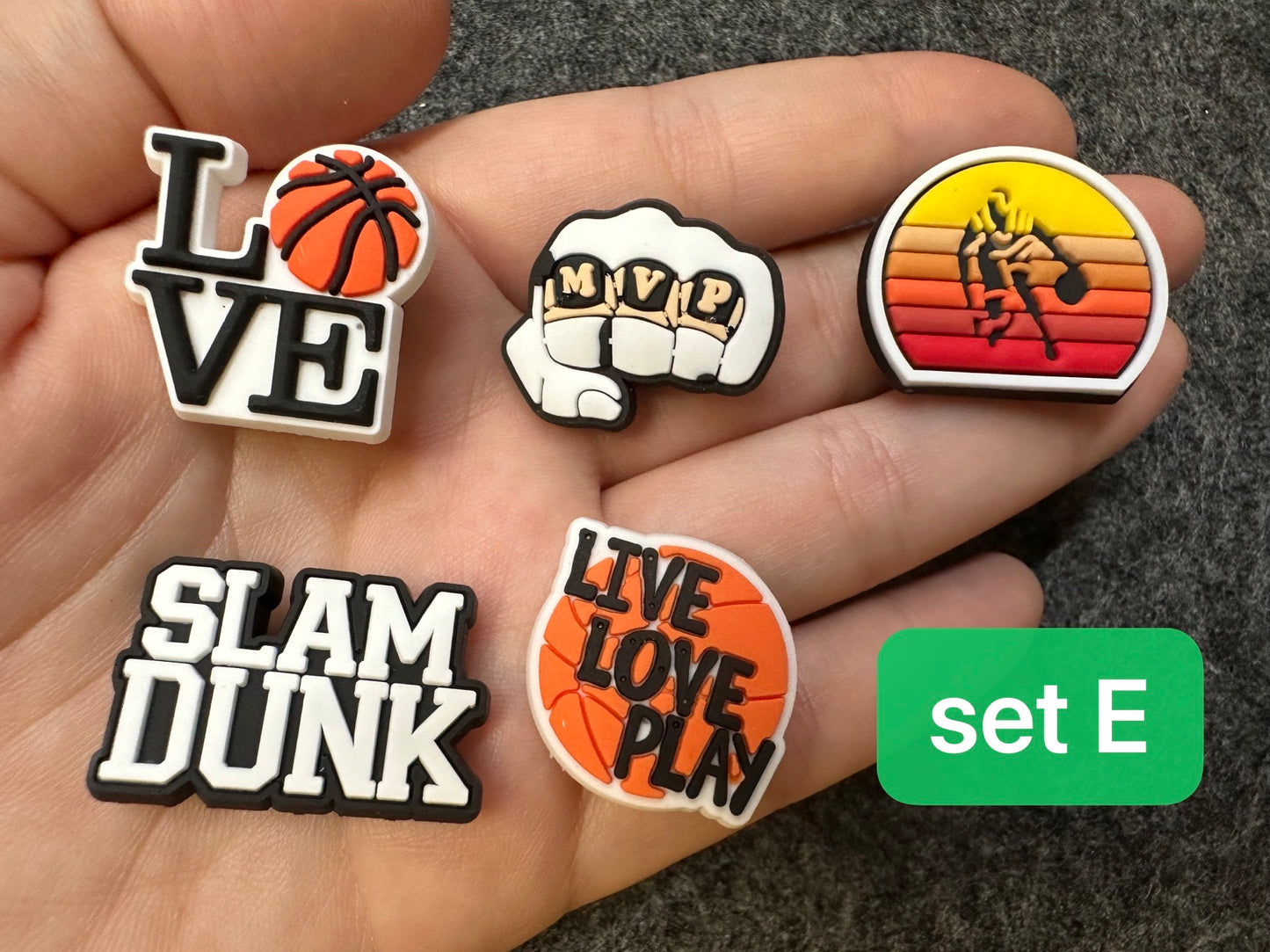 Basketball Sports Lover MVP Slam dunk Design Theme Shoe Charms