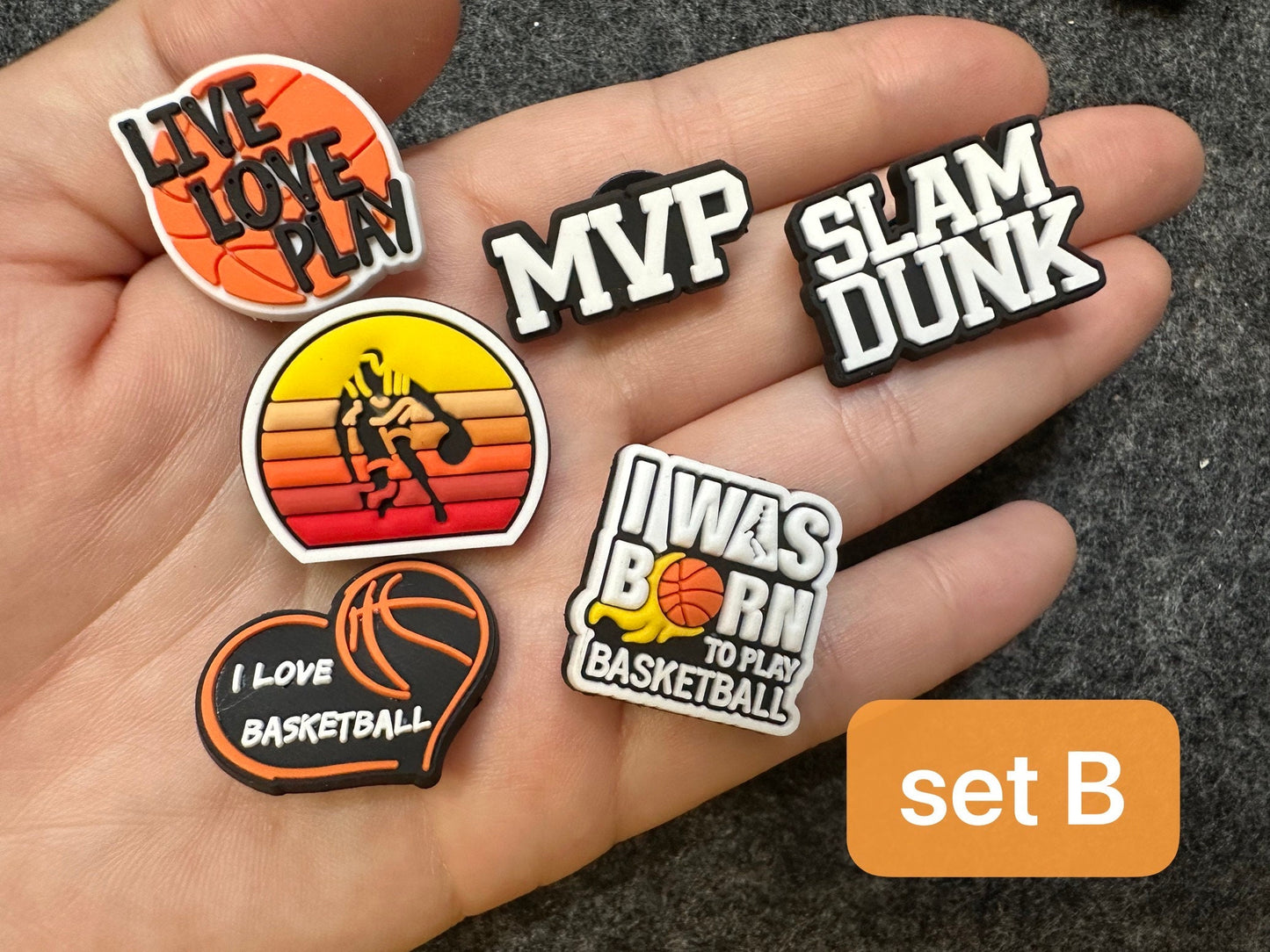 Basketball Sports Lover MVP Slam dunk Design Theme Shoe Charms
