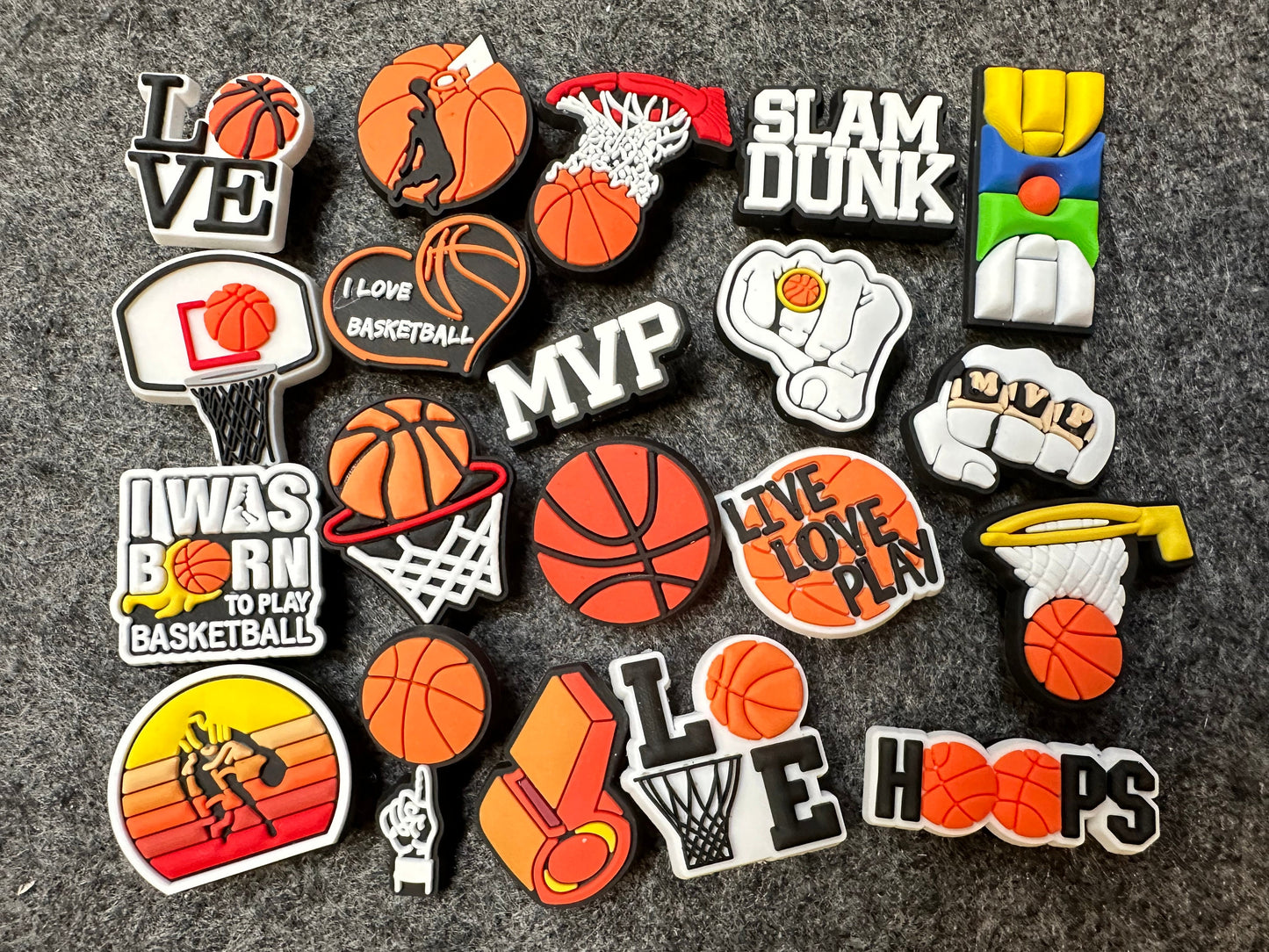 Basketball Sports Lover MVP Slam dunk Design Theme Shoe Charms