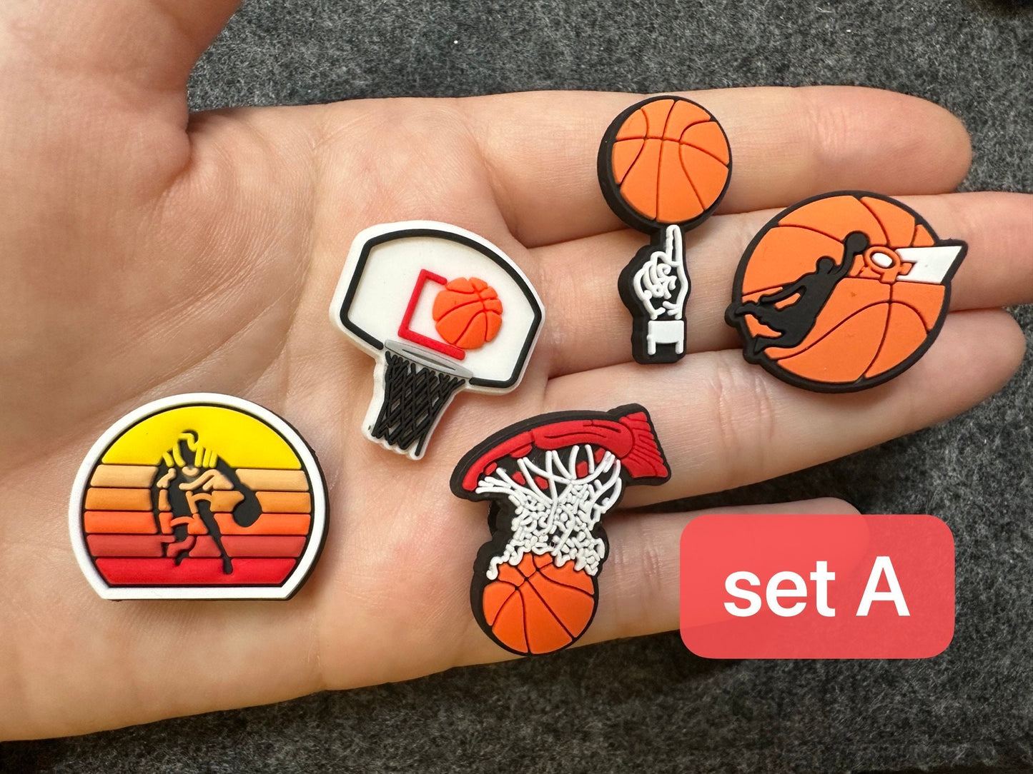 Basketball Sports Lover MVP Slam dunk Design Theme Shoe Charms