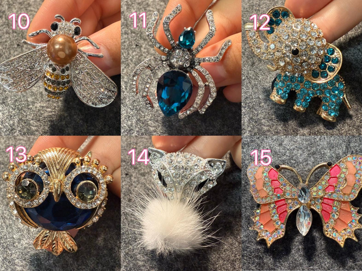 Fancy Metal GEM Rhinestone Flowers Bird Butterfly Cactus Pineapple Owl Spider Elephant and more Shoes Charms for DIY Unique Special Shoes