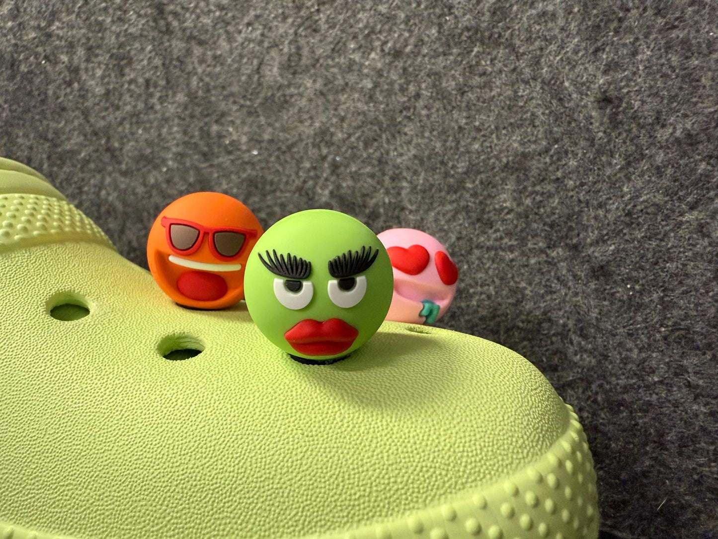 3D Emoji face cute angry love cool and More Shoe Charms Best Quality JuliesDecalDesign