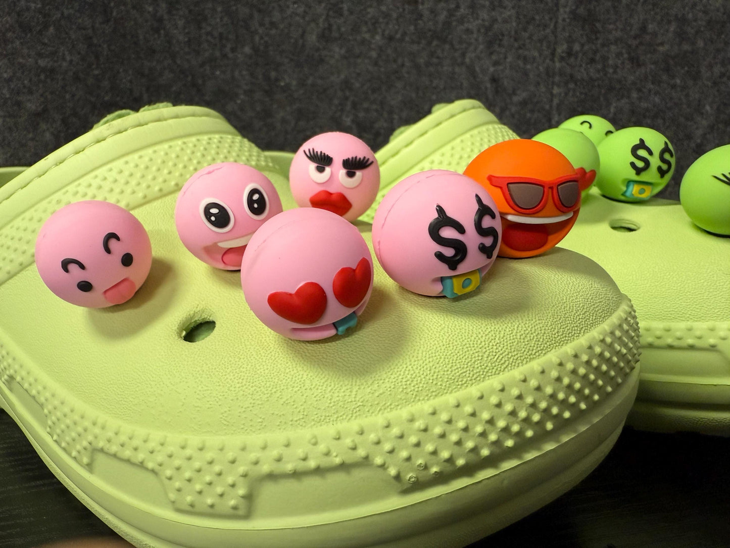 3D Emoji face cute angry love cool and More Shoe Charms Best Quality JuliesDecalDesign