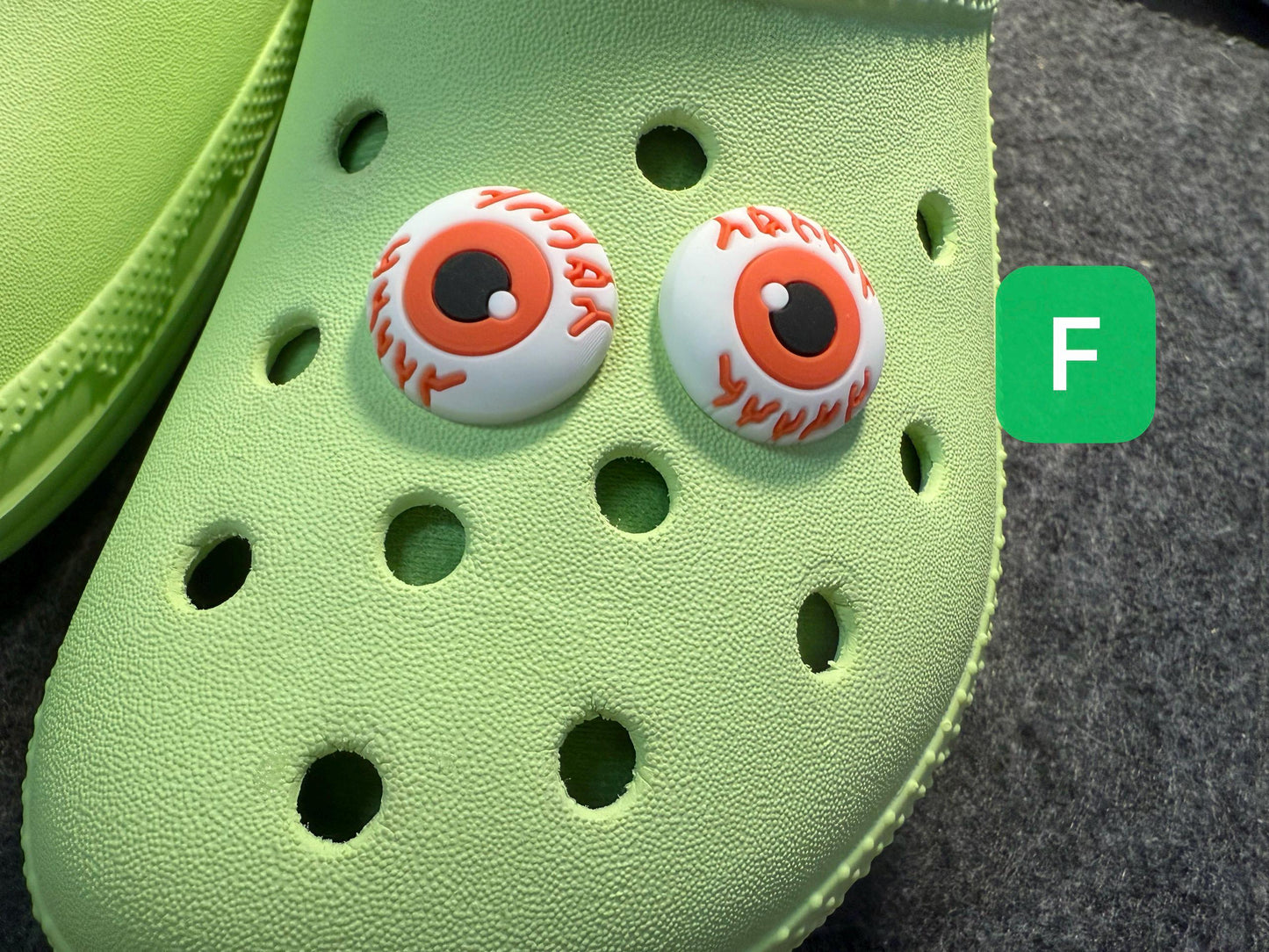3D Horror Eyes and animal face set Shoe Charms JuliesDecalDesign