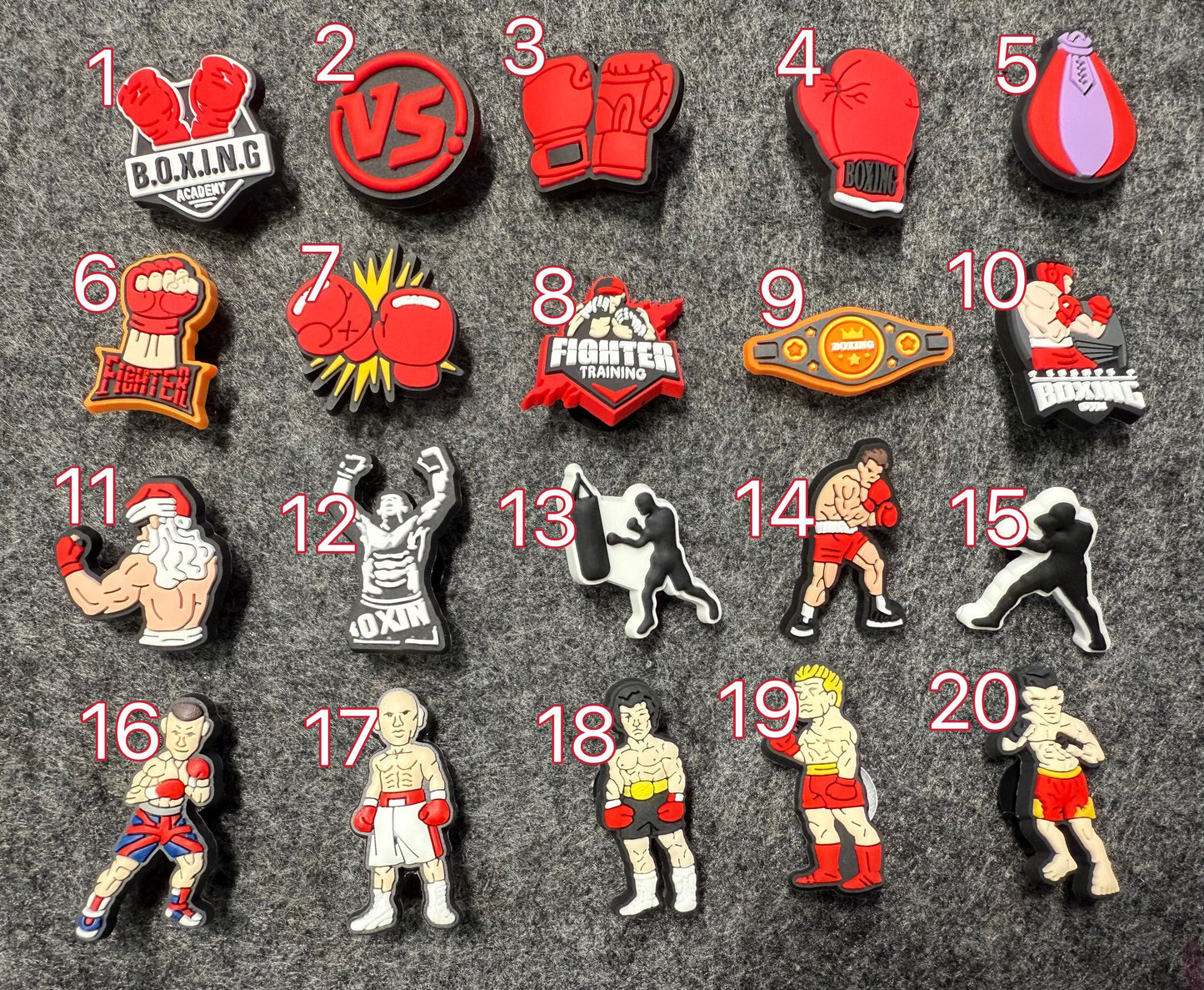 BOXING Gym Workout Exercise theme shoe charms