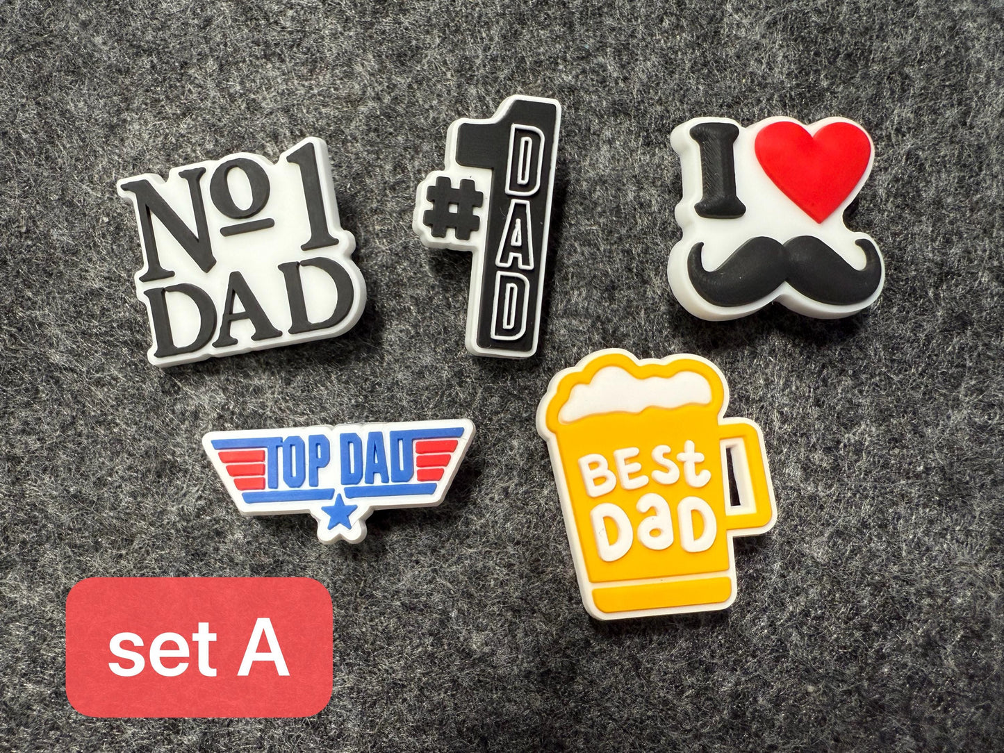 I love Dad PAPA Father's Day Gifts shoe charms