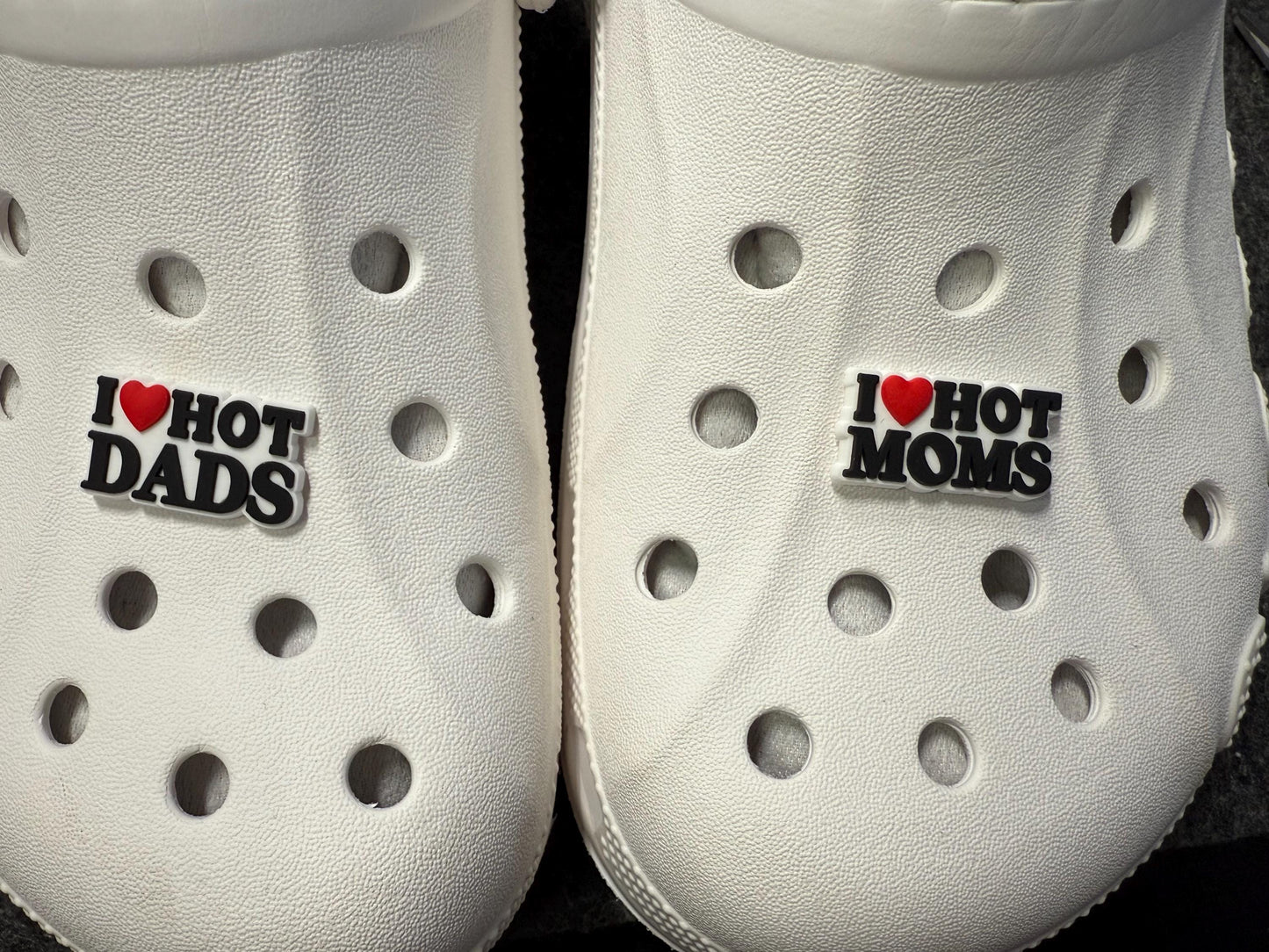 I love hot Dads/ I love hot moms sassy funny Gifts shoe charms