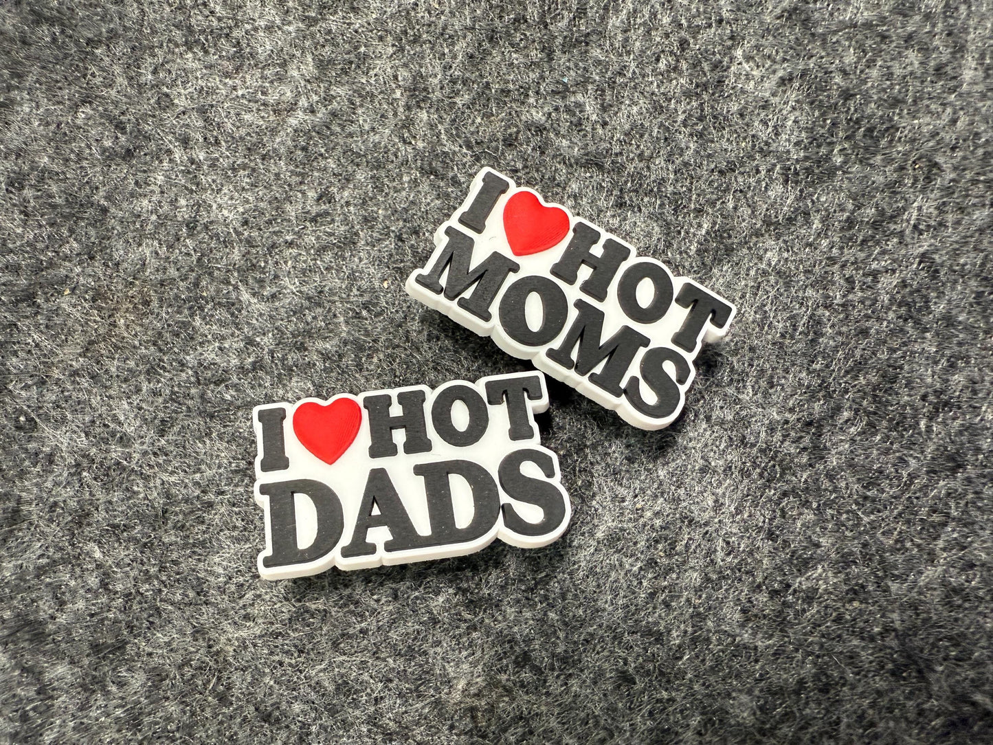 I love hot Dads/ I love hot moms sassy funny Gifts shoe charms