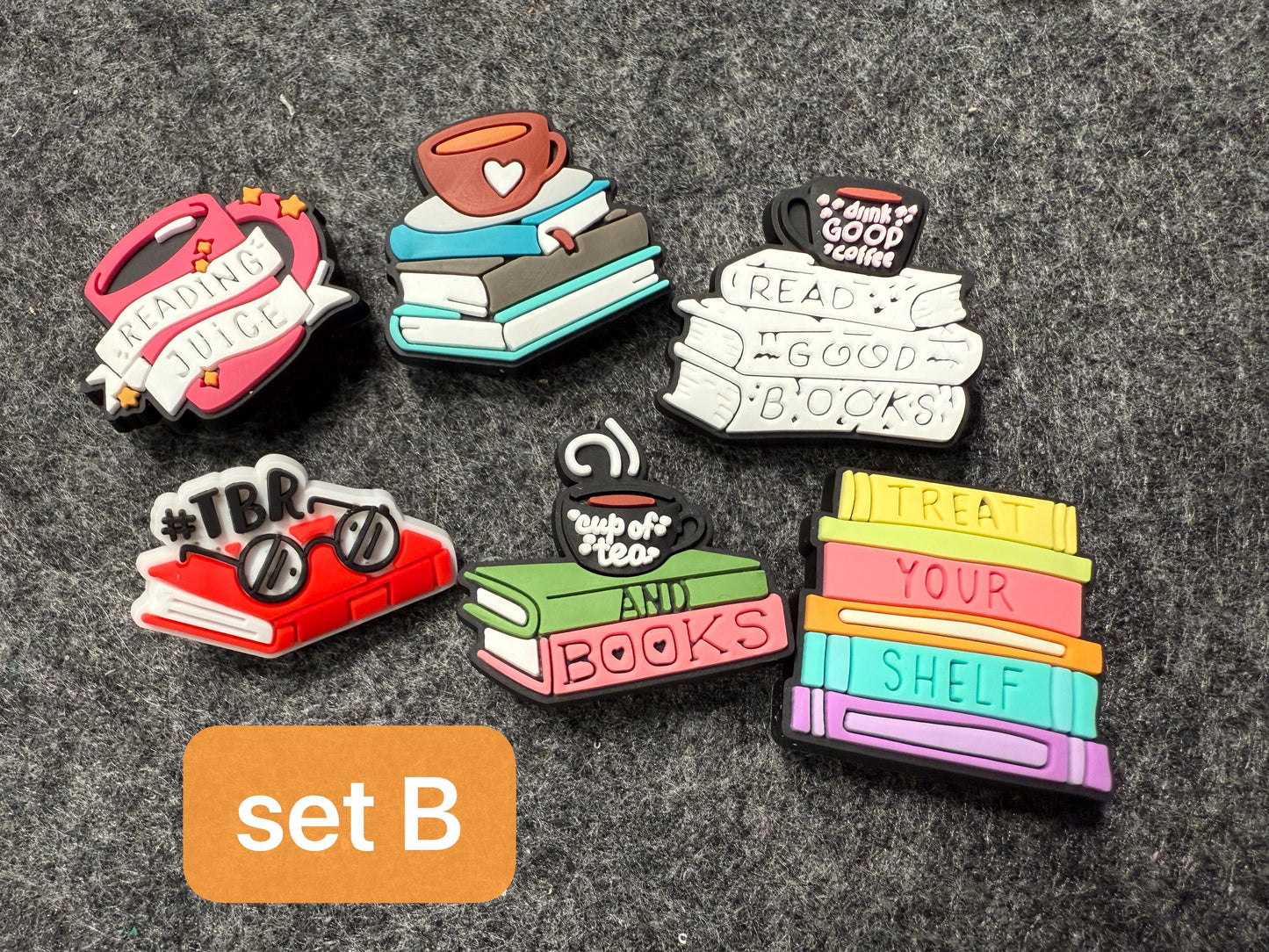 Book Lover Read book Reading Life Book Club TBR To Be Read Shelfie and more shoe charms