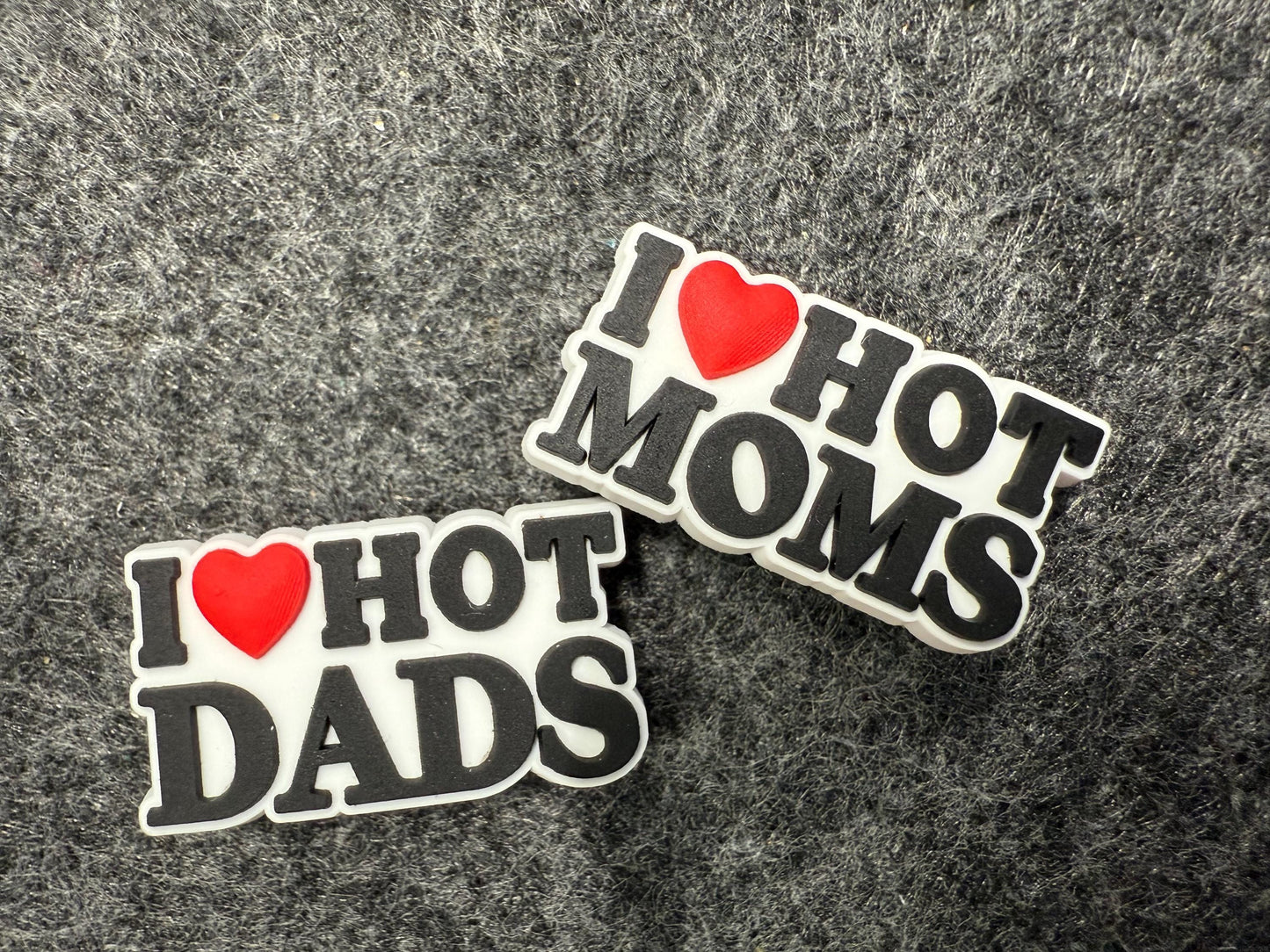 I love hot Dads/ I love hot moms sassy funny Gifts shoe charms