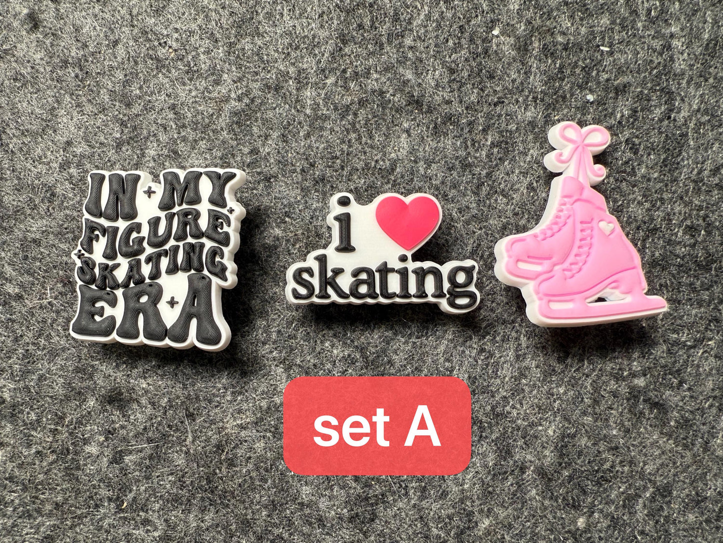 Skating I love Skating Ice Skating Exercise theme shoe charms