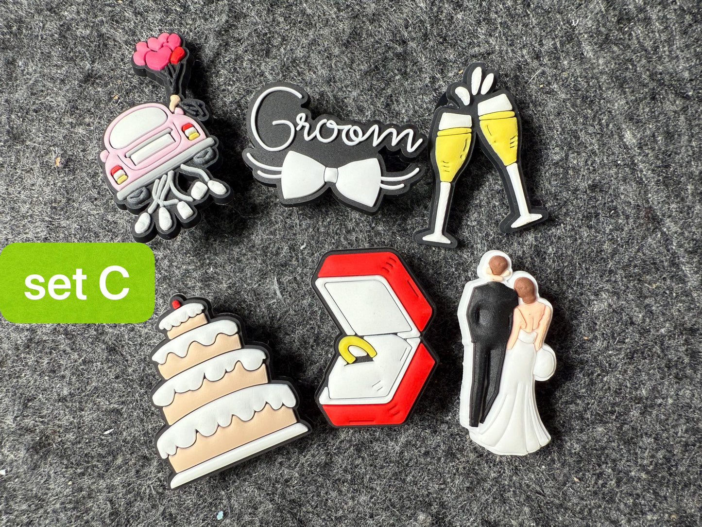 Wedding Bride and Groom Design Marriage Theme Shoe Charms Best Quality JuliesDecalDesign