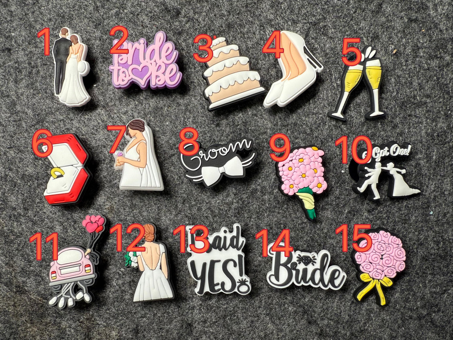 Wedding Bride and Groom Design Marriage Theme Shoe Charms Best Quality JuliesDecalDesign
