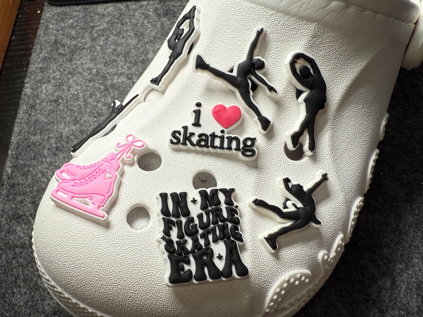 Skating I love Skating Ice Skating Exercise theme shoe charms