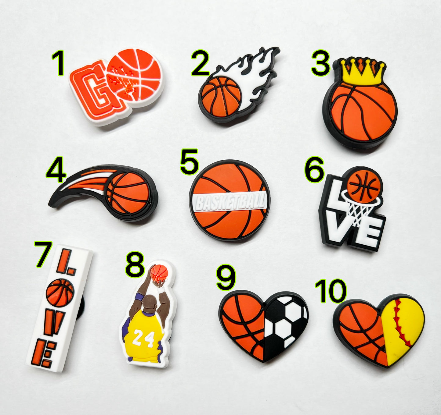 Amante de los deportes de baloncesto Diseño Tema Encantos del zapato Mejor calidad JuliesDecalDesign