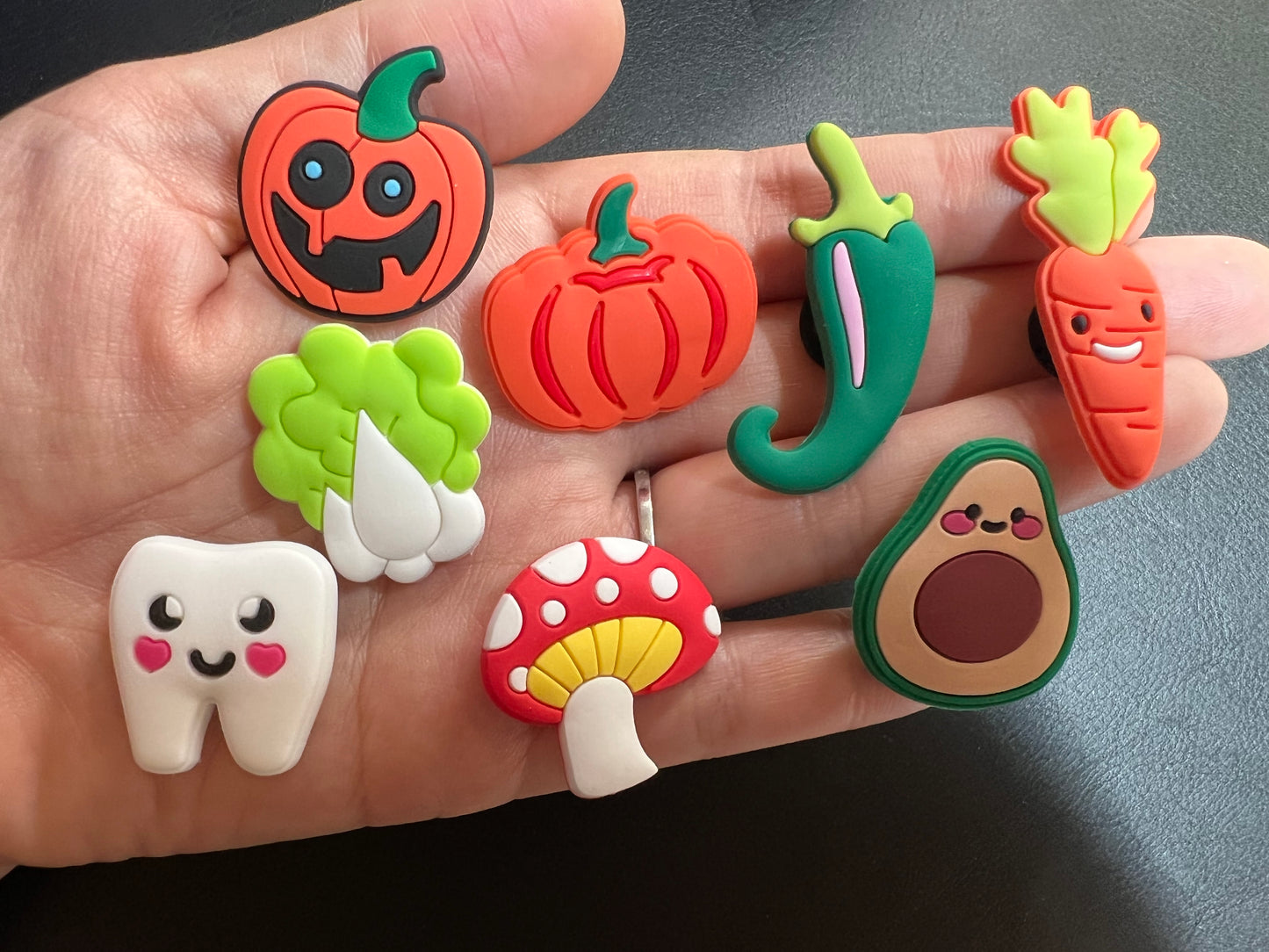 Yummy food Fries Avocado Mushroom pumpkin Carrot Watermelon Strawberry Pineapple Grape Farm and more Shoe Charms Julies Decal