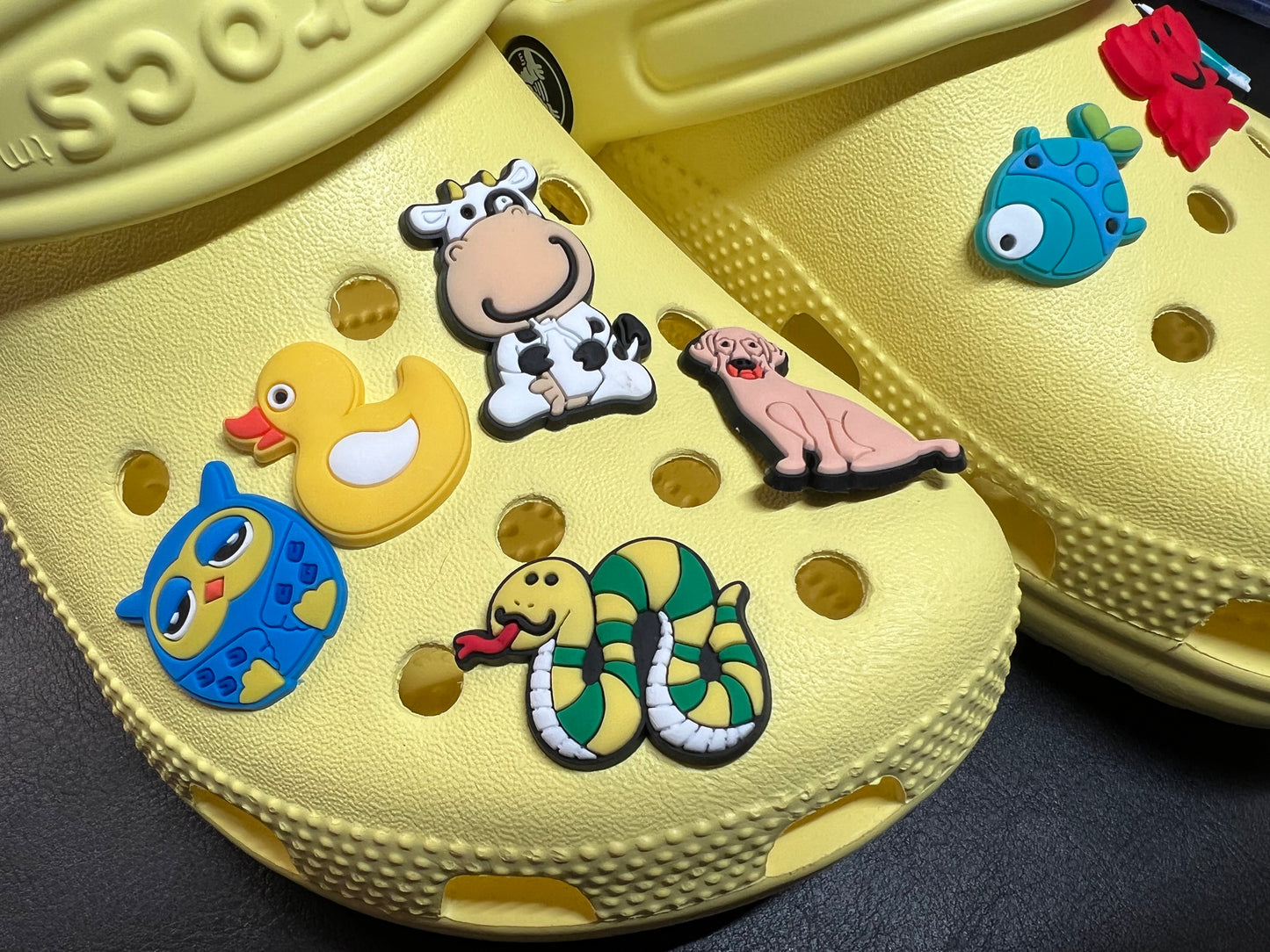 Animales lindos, mascotas, granja, Panda, tortuga, cangrejo, acuario, zoológico, animales y más dijes para zapatos, calcomanía de Julies