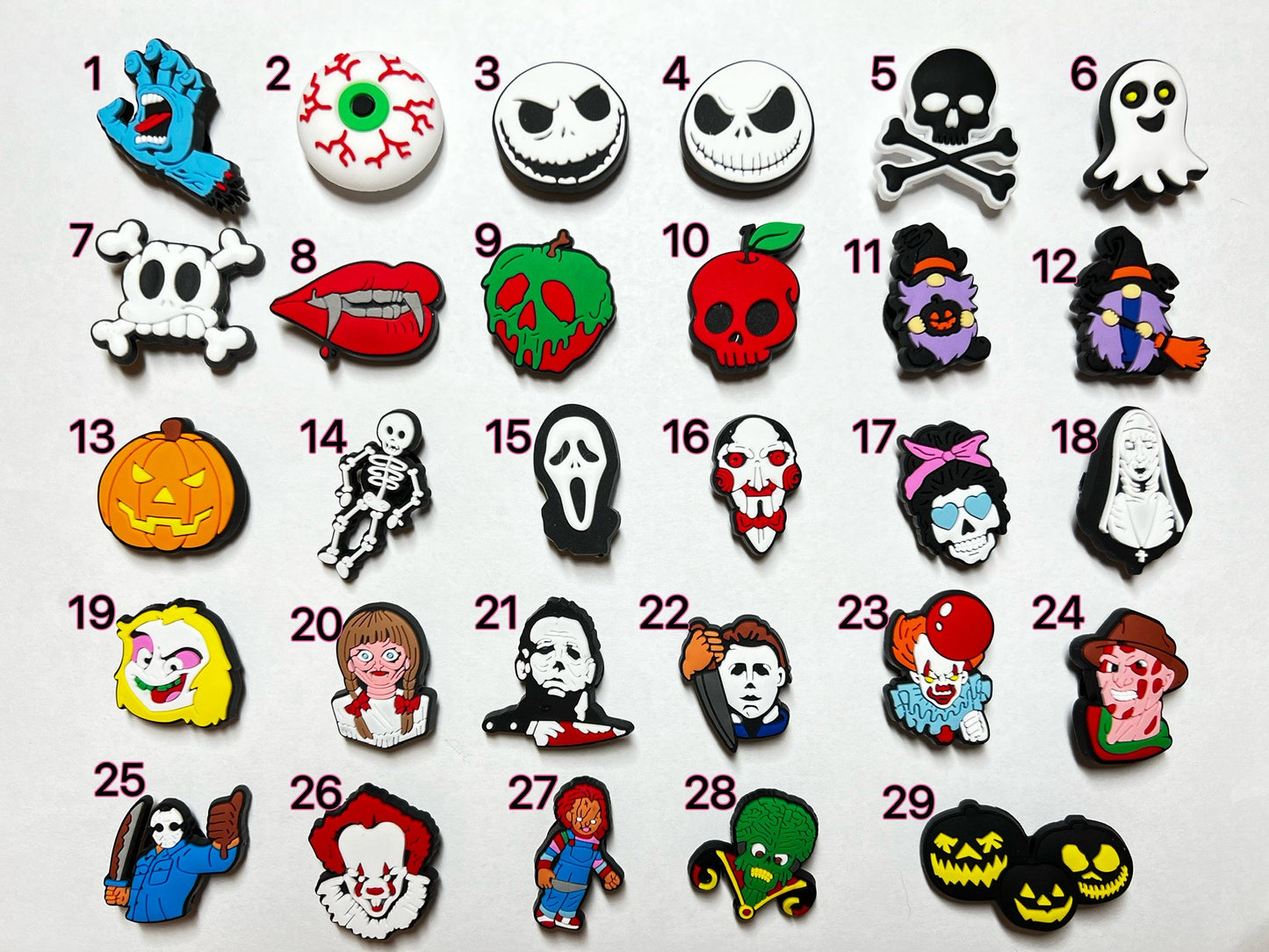 Horror Skeleton Ghost Horror Movie Pumpkin Scary Eyeball Theme Design Halloween Shoe Charms Best Quality