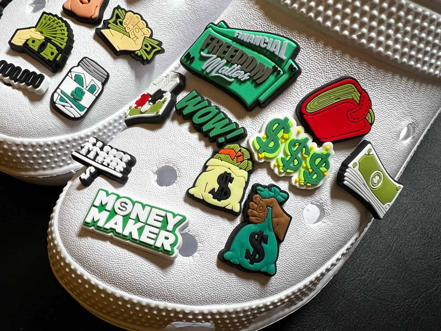 Money dollar sign money make dice cash shoe charms