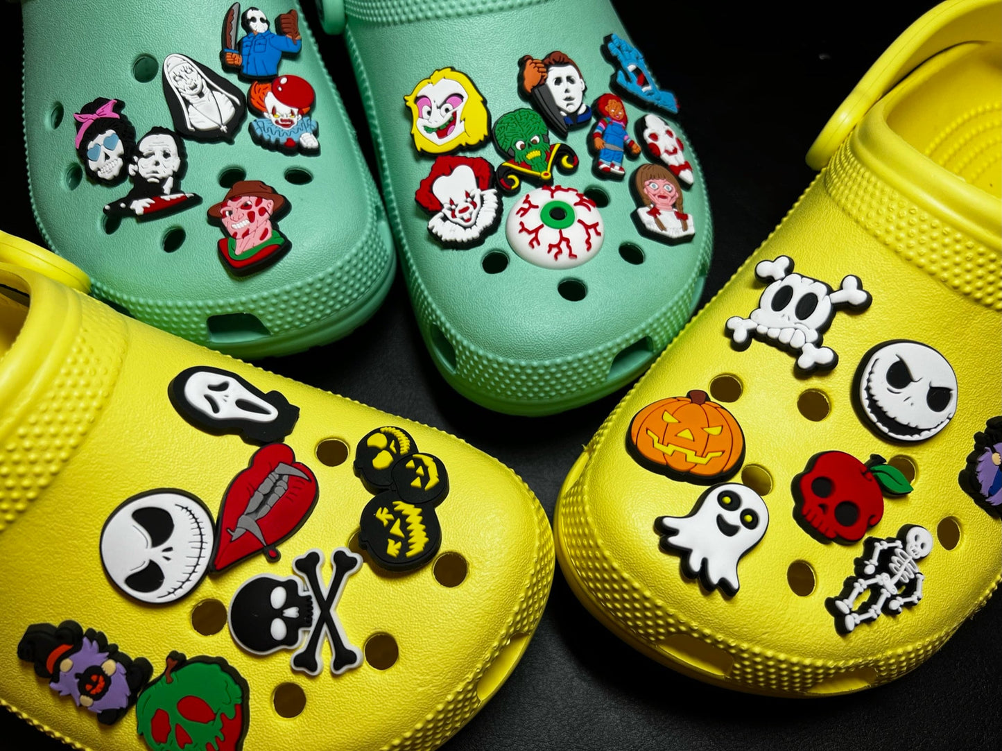 Horror Skeleton Ghost Horror Movie Pumpkin Scary Eyeball Theme Design Halloween Shoe Charms Best Quality