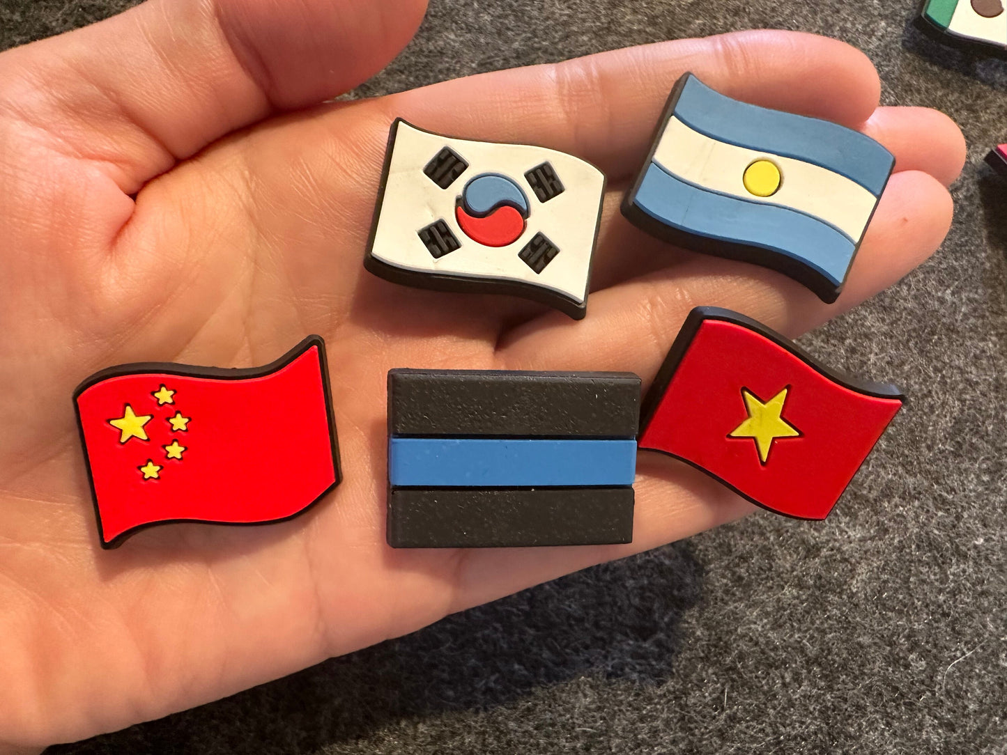 Bandera del país EE. UU. Canadá Brasil Corea del Sur China y más Diseño de dijes para zapatos La mejor calidad