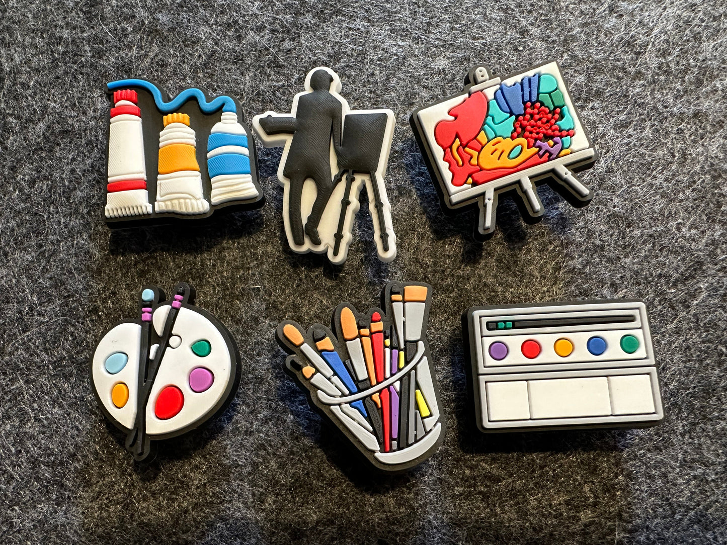Painting Artist sketch Canvas Painting Design Theme Shoe Charms