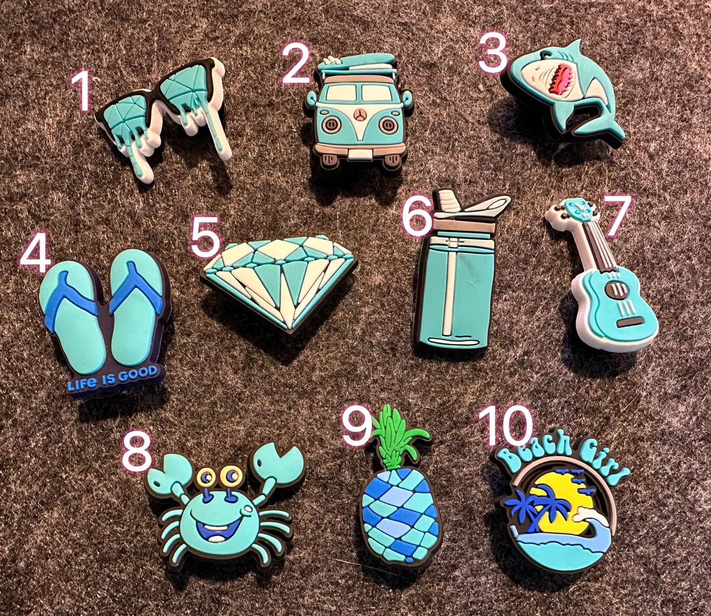 Blue Theme Fancy shoe charms Beach lifestyle and more