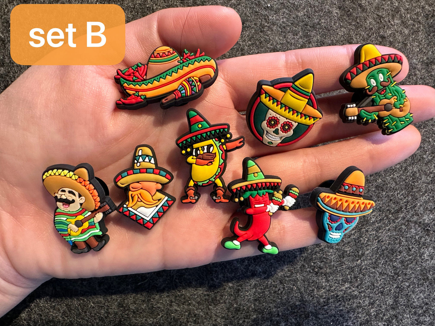 Encantos de zapatos latinos hispanos mexicanos taco limón salsa fría pimienta de guitarra