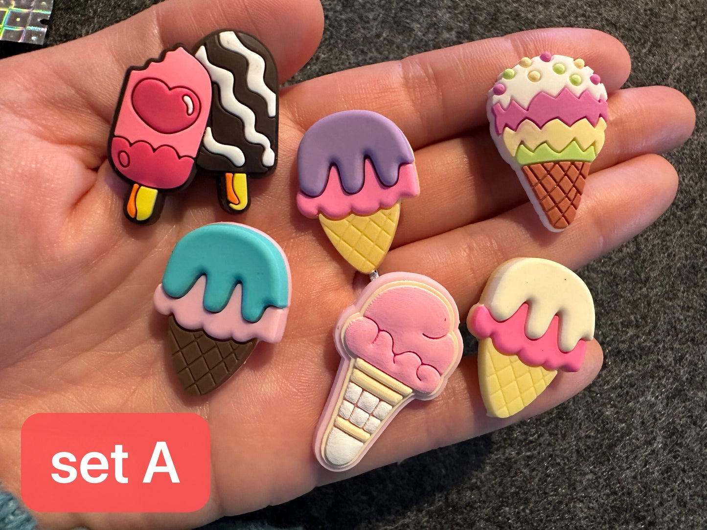 Yummy sweet Food party food and more shoe charms
