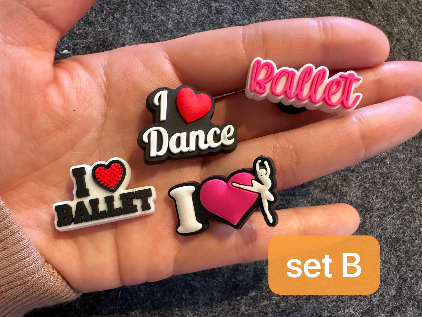 I Love Dance Ballet theme shoe charms