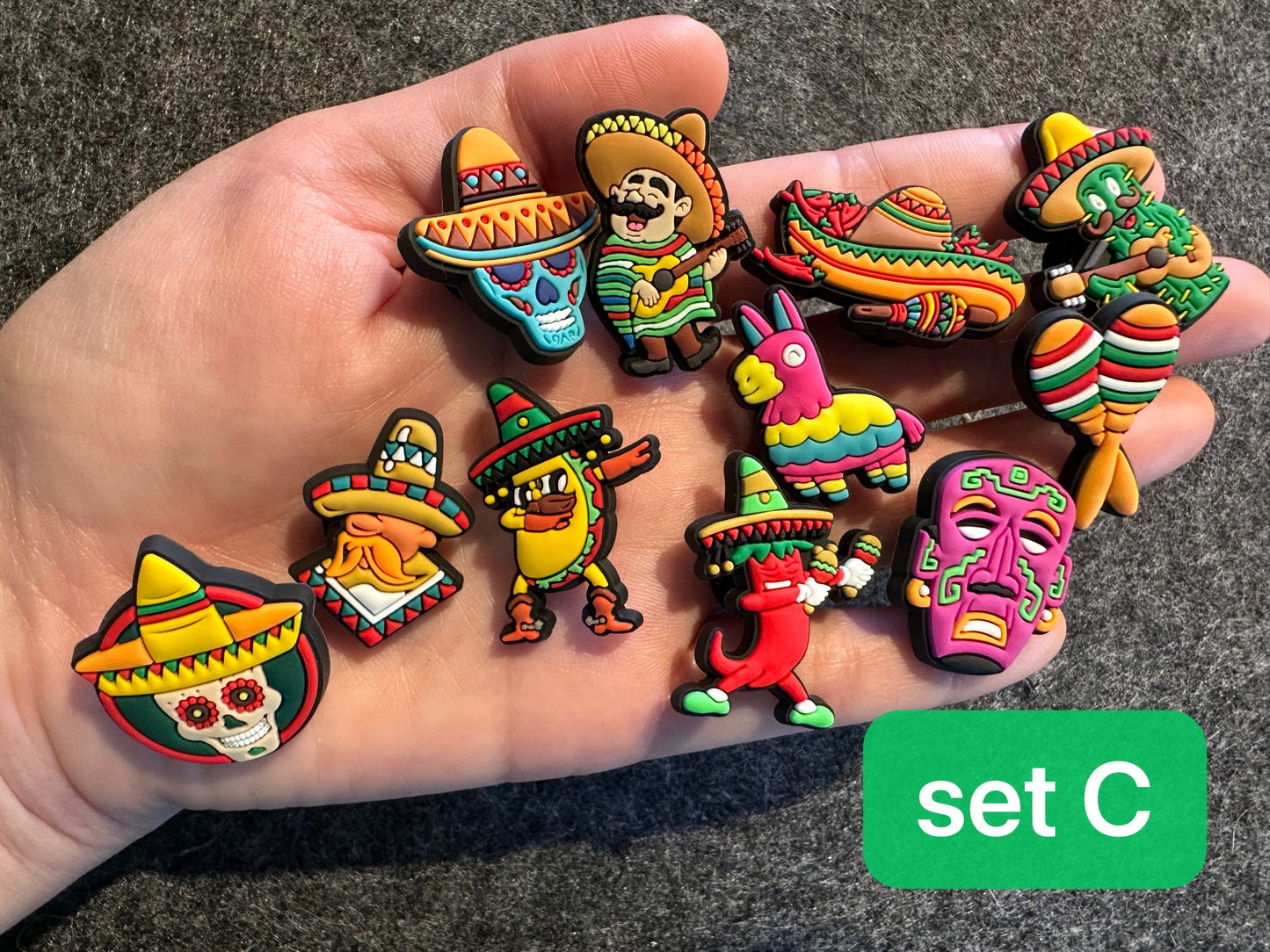 Encantos de zapatos latinos hispanos mexicanos taco limón salsa fría pimienta de guitarra